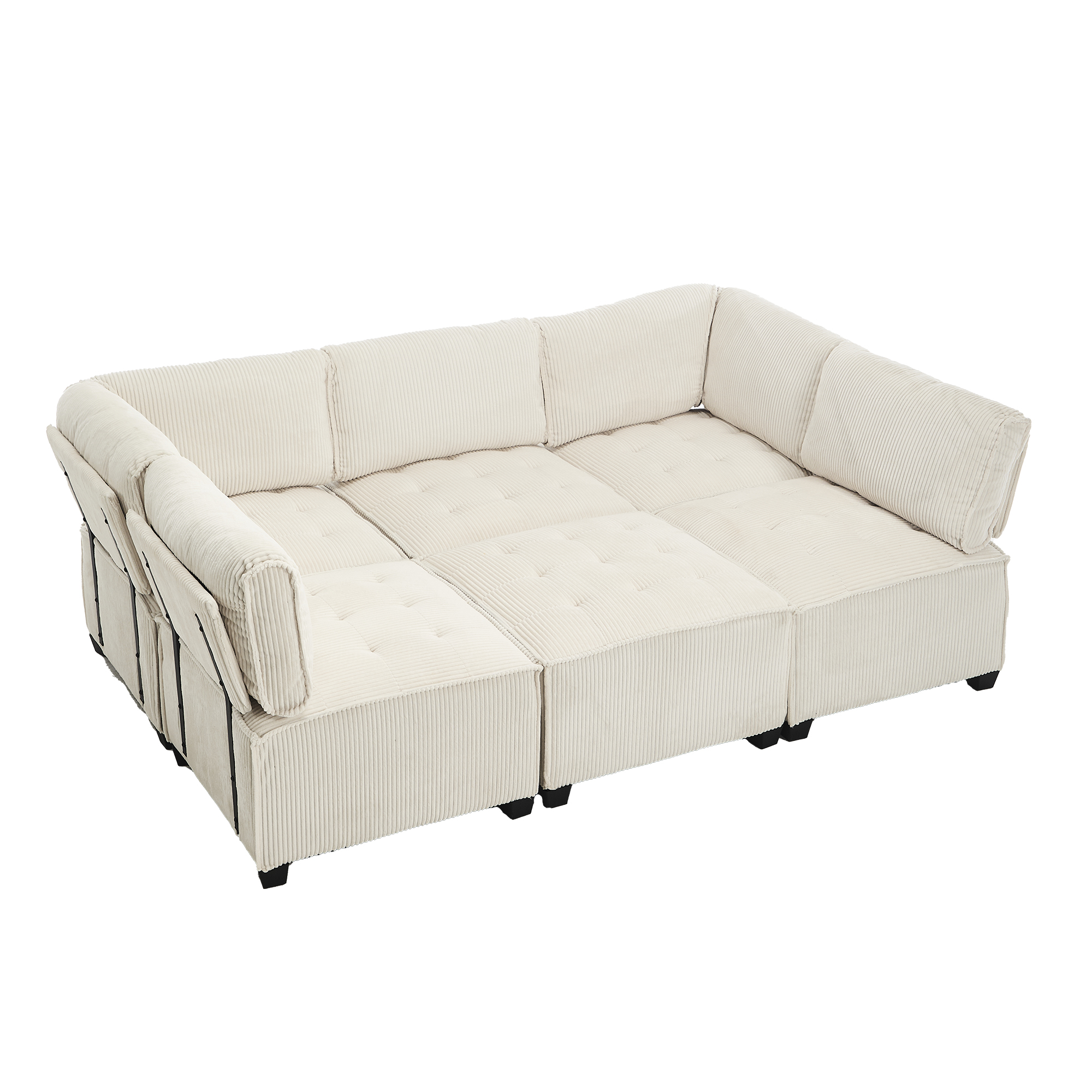Canapé modulaire 6 places en velours avec configur - image 15