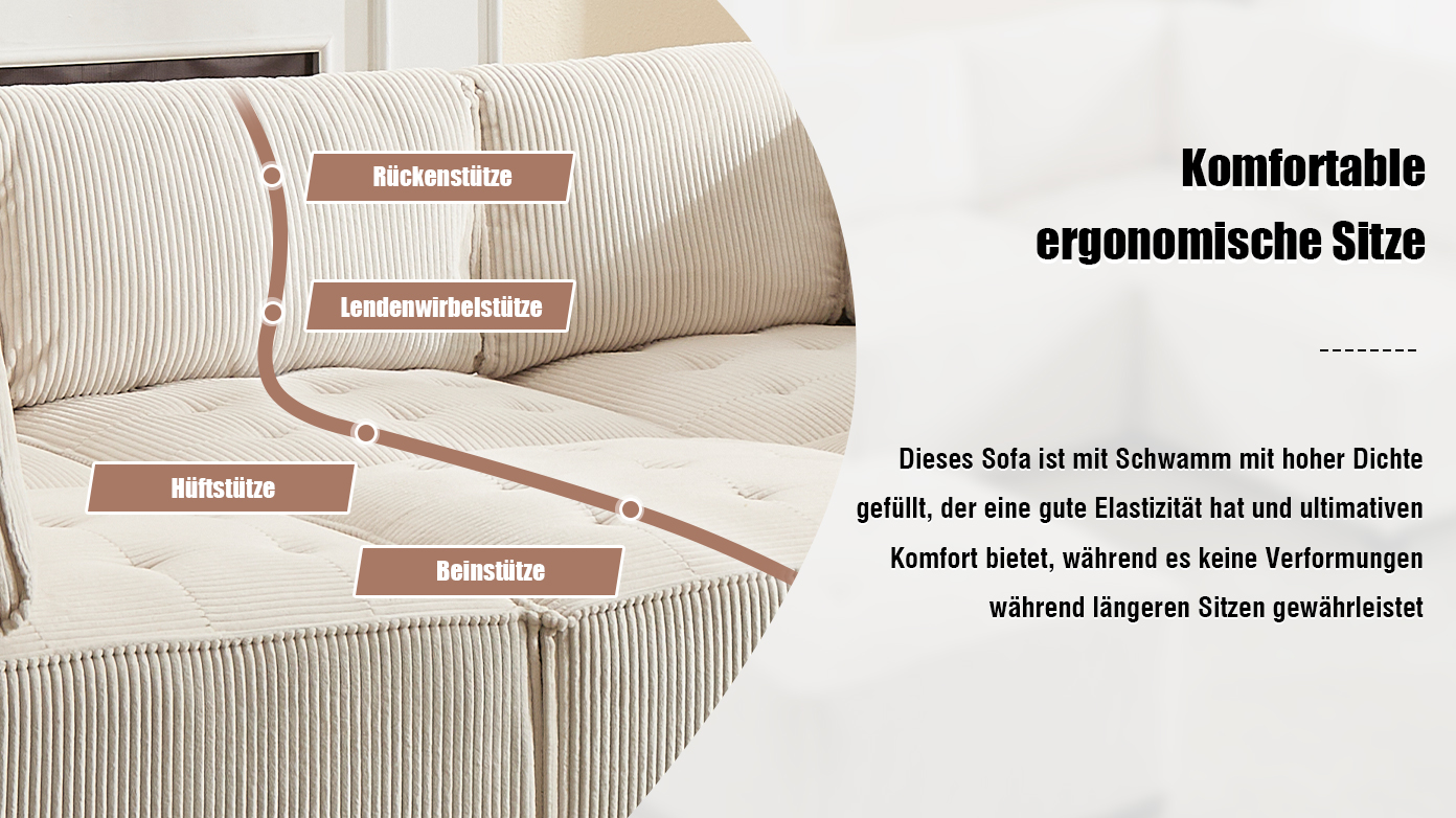 Canapé modulaire 6 places en velours avec configur - image 9
