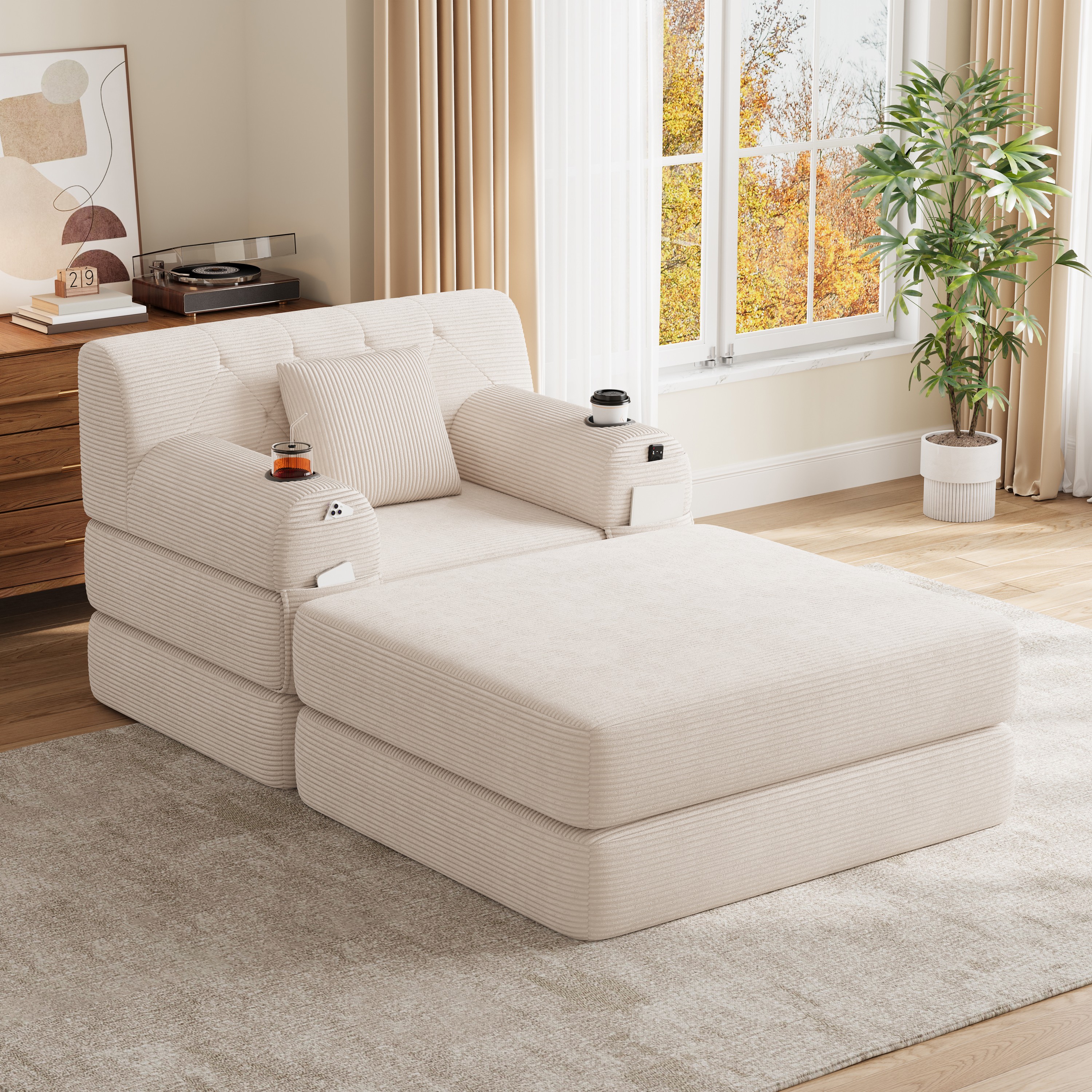 Détail du fauteuil convertible