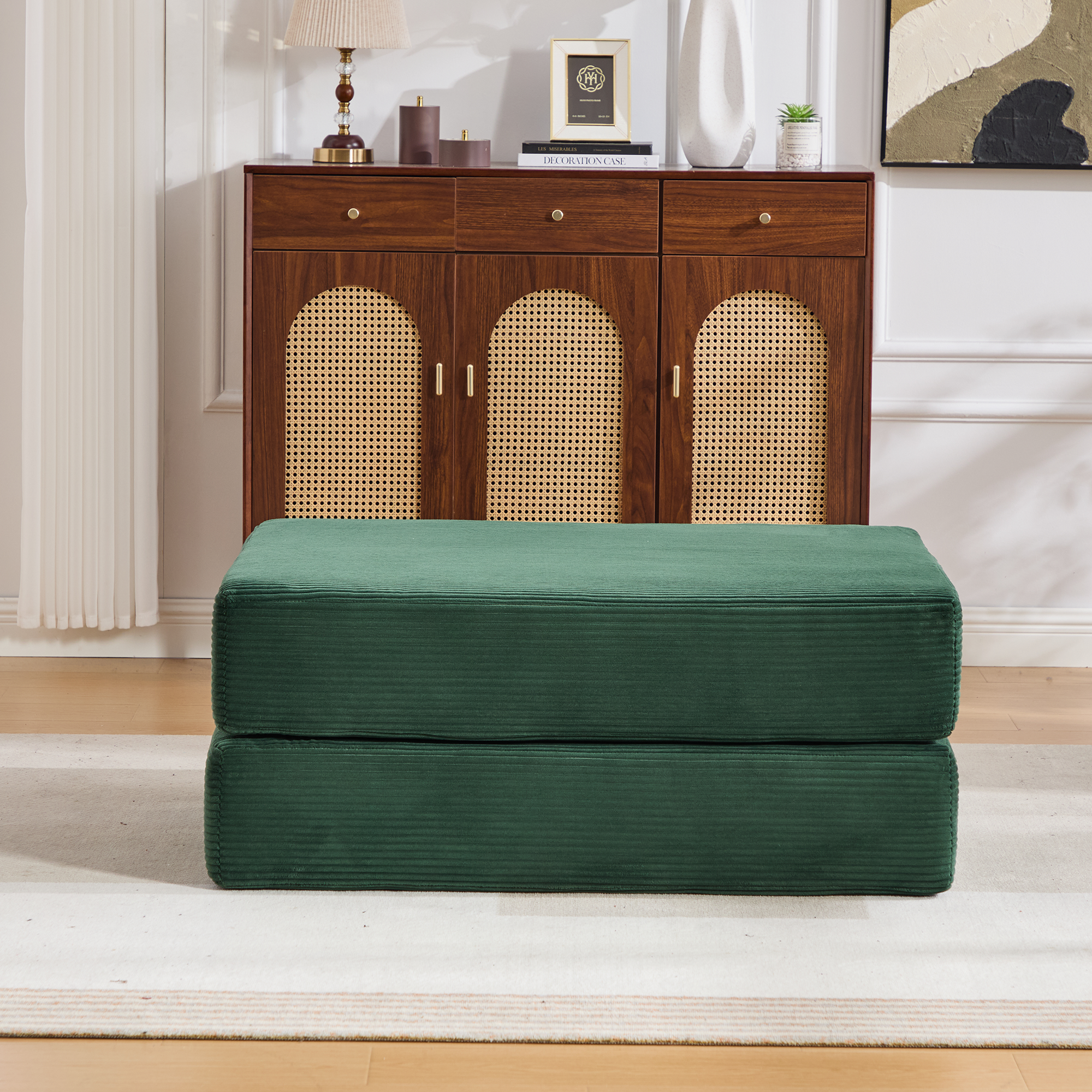 Pouf repose-pieds convertible en canapé-lit simple - image 4