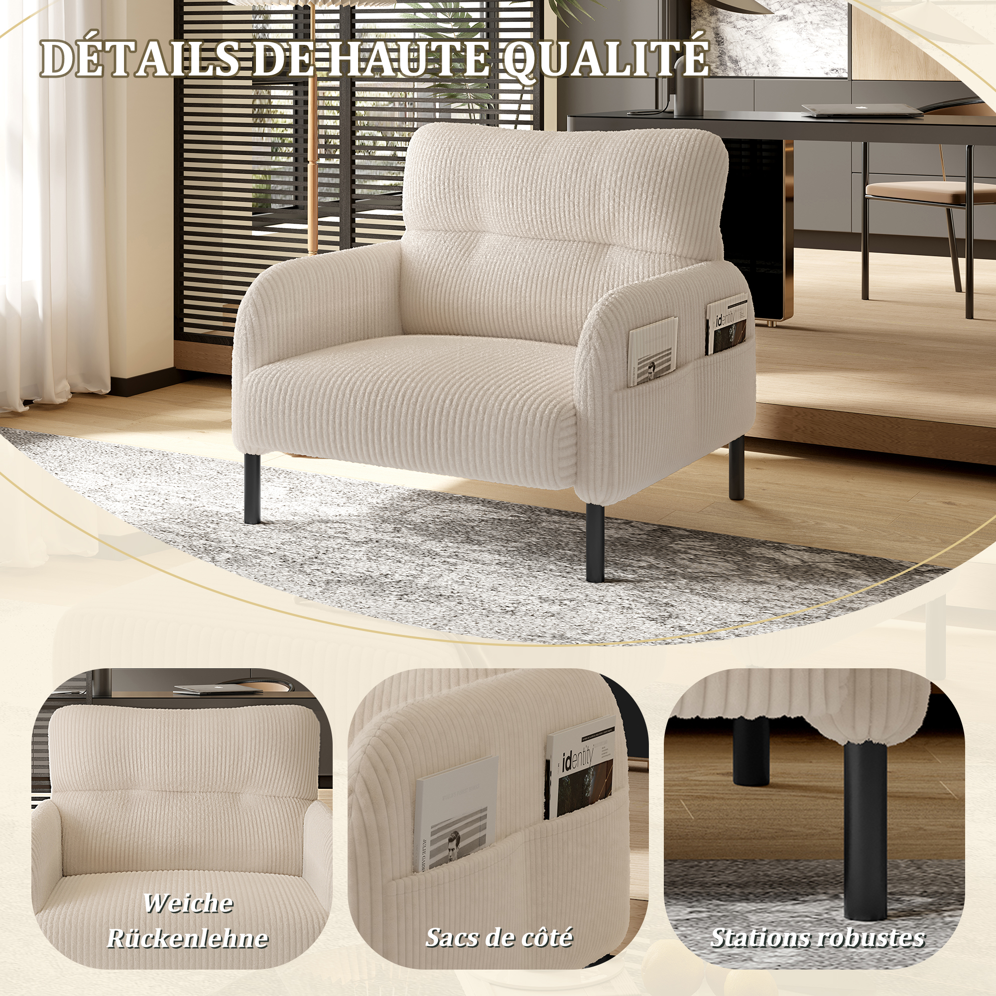 Présentation du fauteuil d'appoint