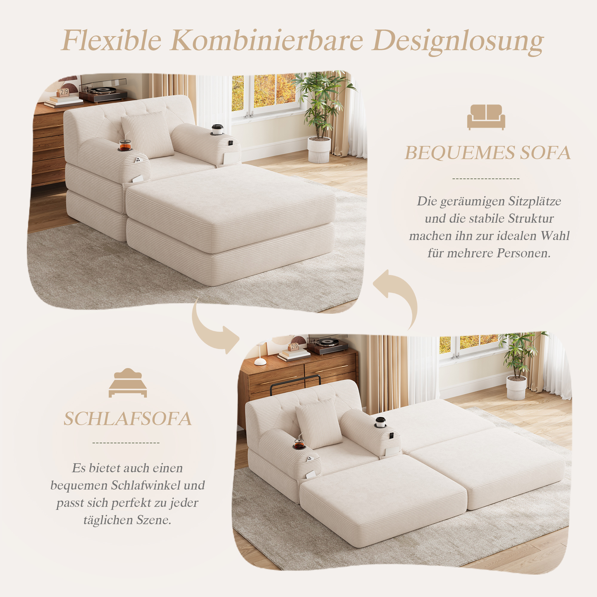Détail du fauteuil convertible