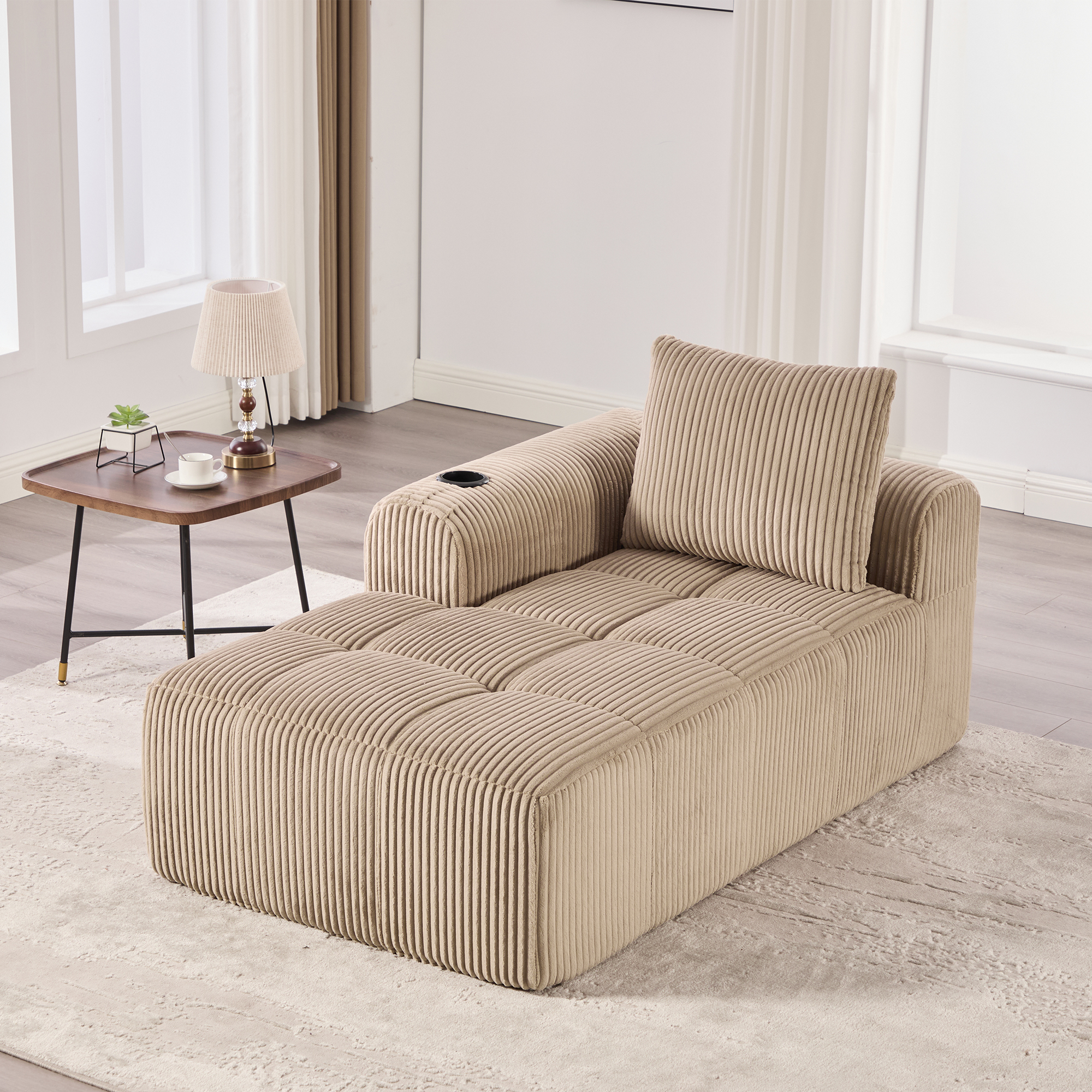 Gemütlicher Cord-Liegesessel, Sofa - Ohne Montage,