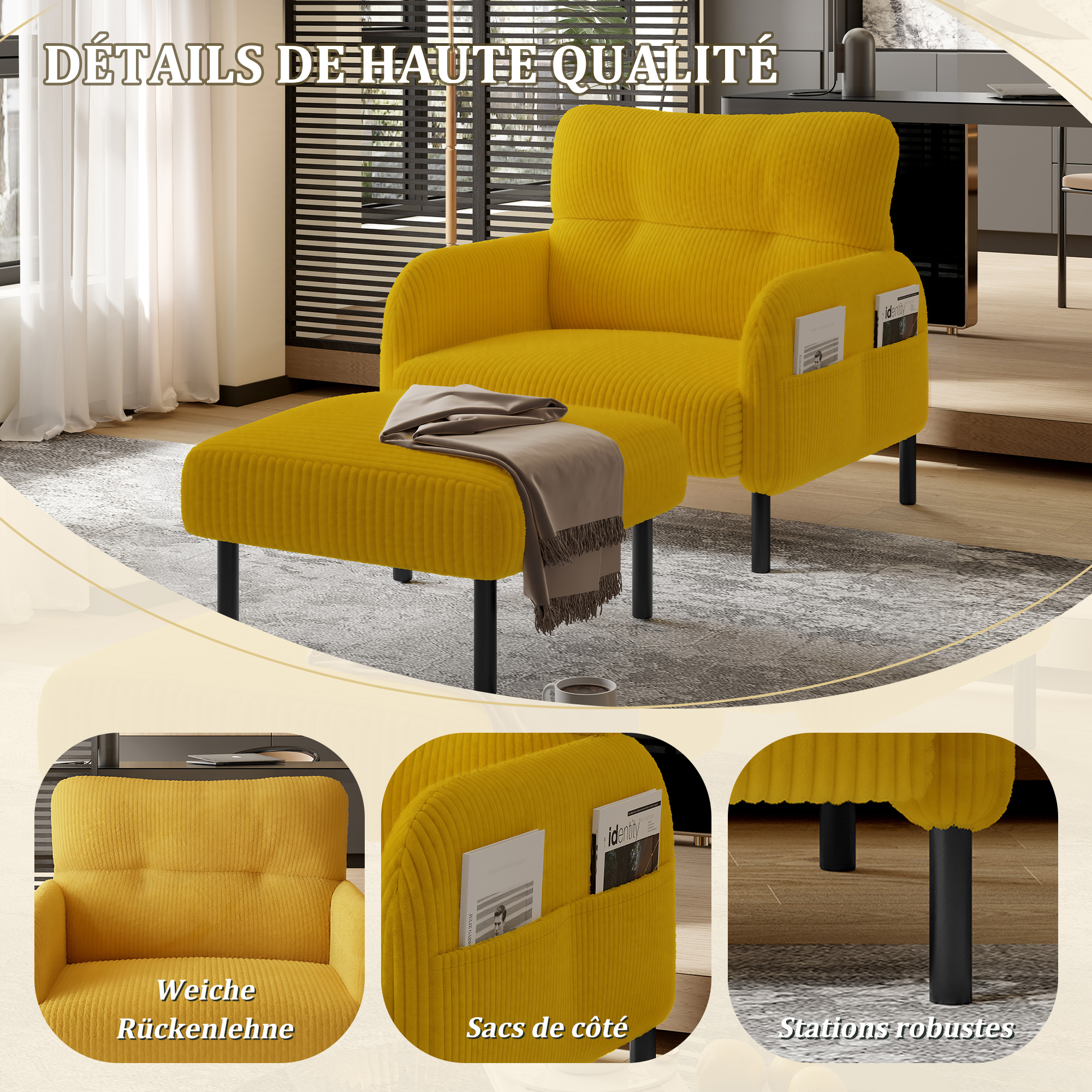 Présentation du fauteuil d'appoint