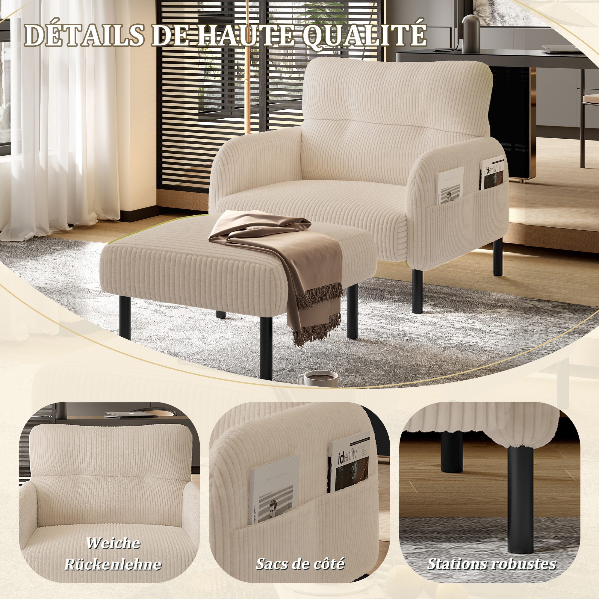 Présentation du fauteuil d'appoint