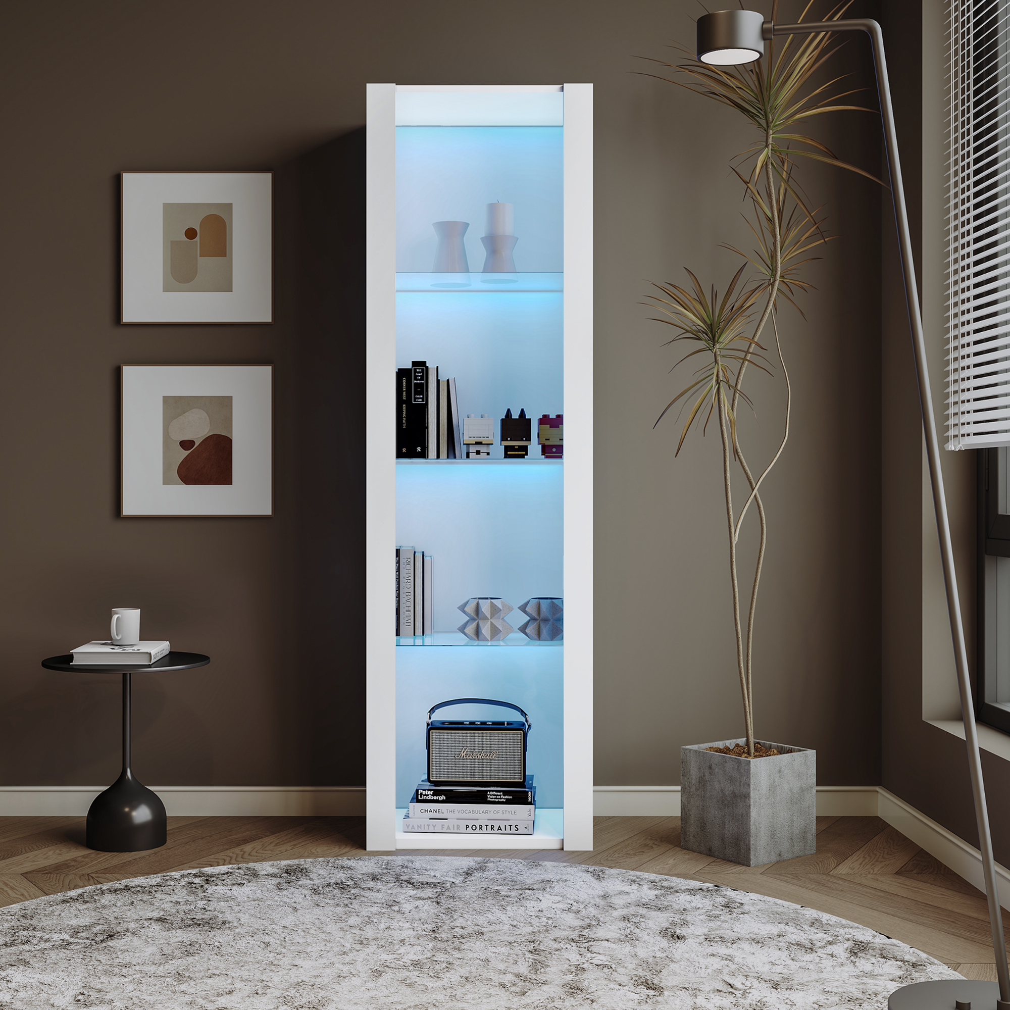 Vitrine blanche haute brillance LED - vue 4