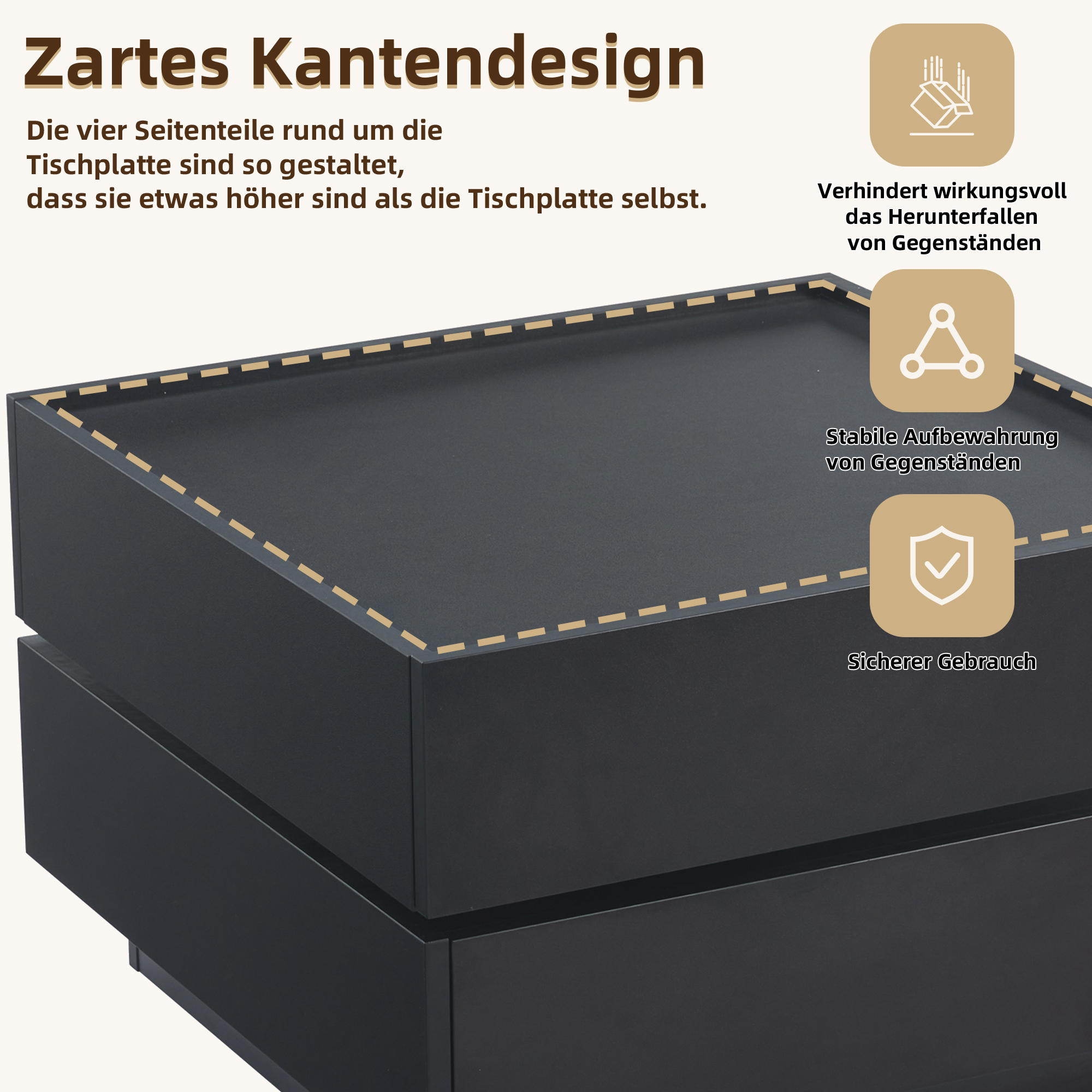 Table basse noire tournante 360° - vue 9