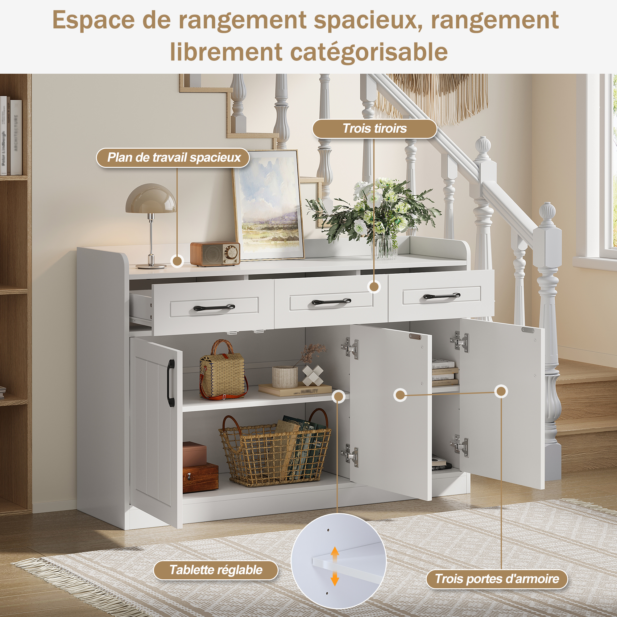 Design rayé blanc et noir