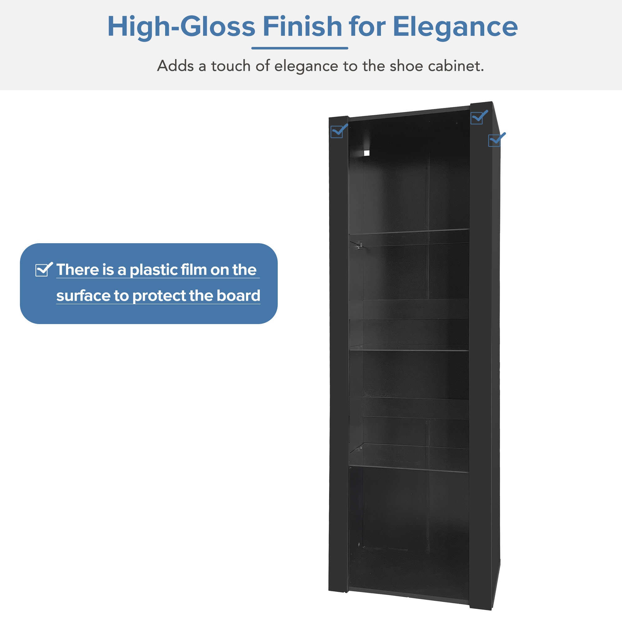 Vitrine noire haute brillance LED - vue 5
