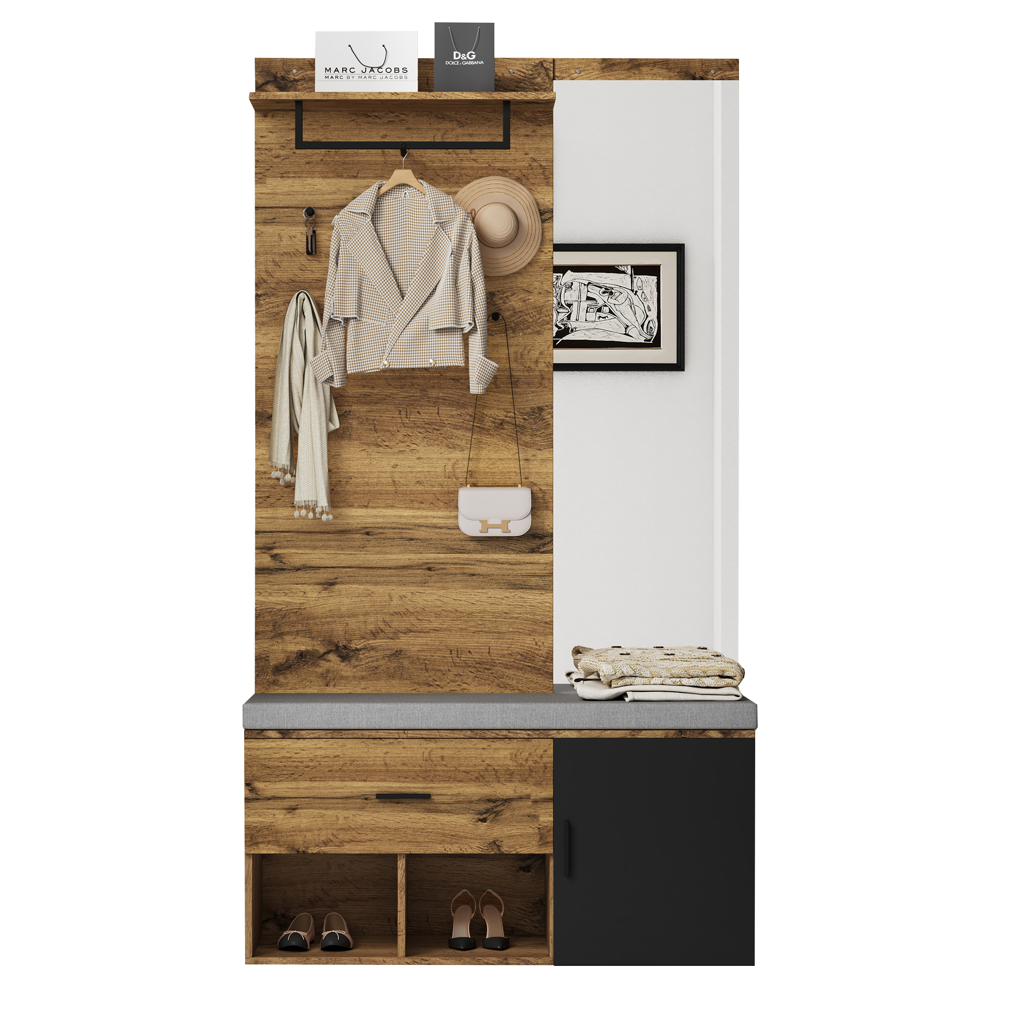 Ensemble entrée chêne 190 cm - vue 4