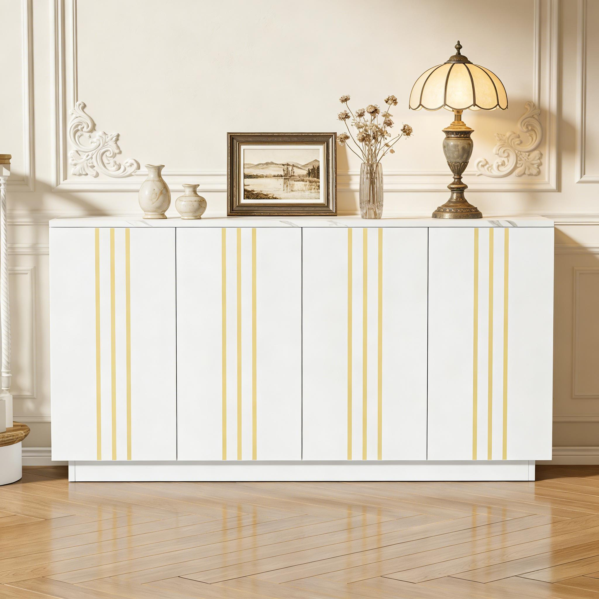 Wohnzimmer-Sideboard, Aufbewahrungsschrank mit 4 T