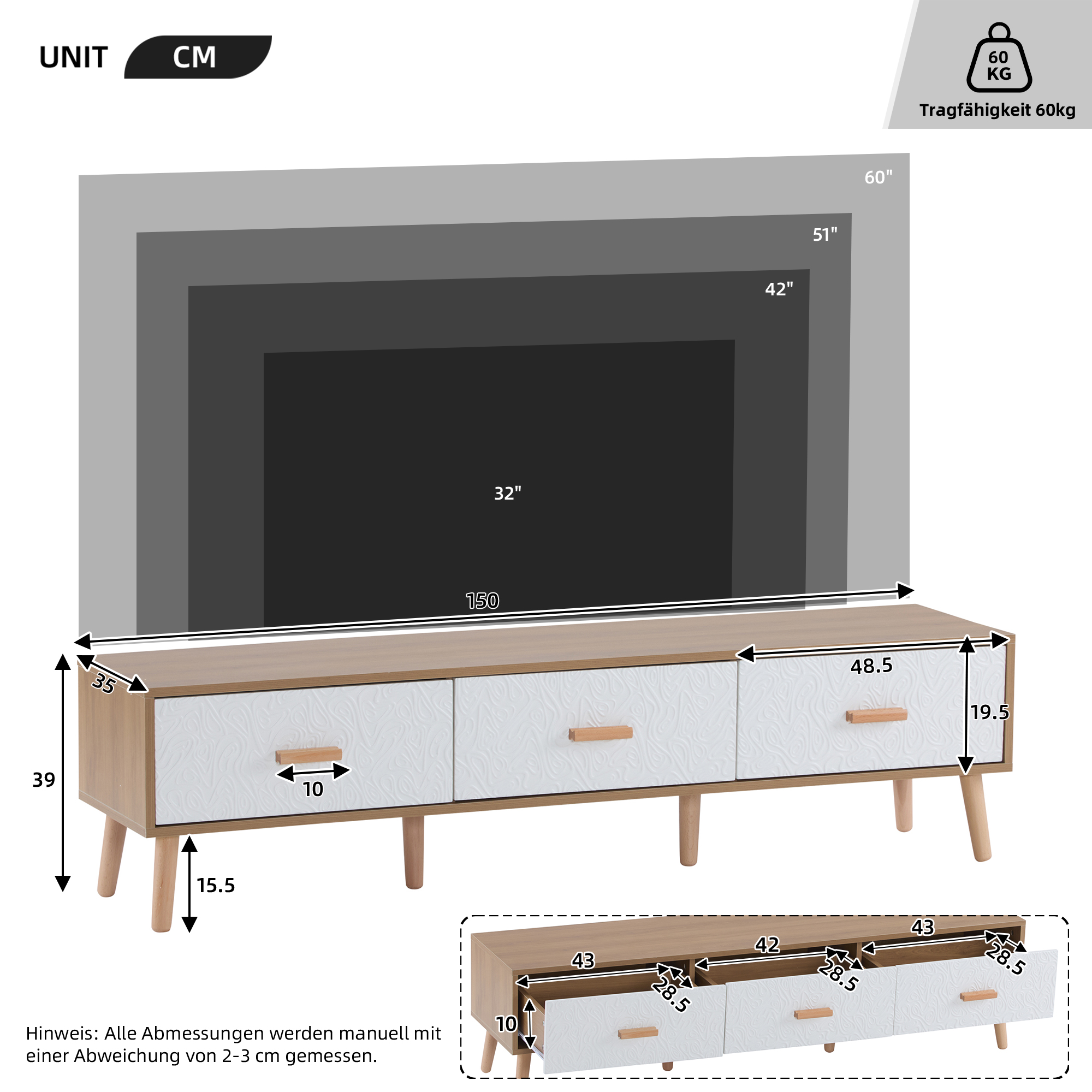 Dimensions du meuble TV