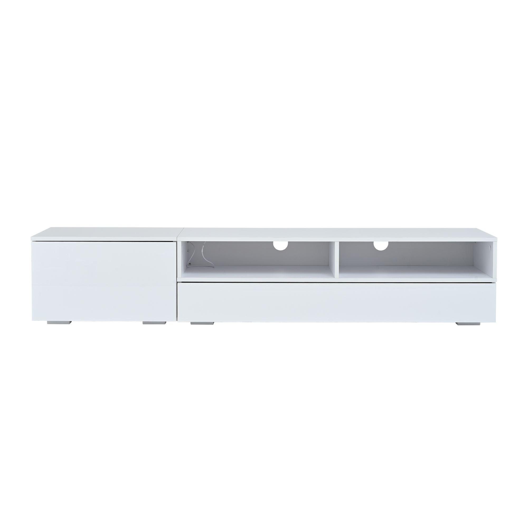 175*39*34cm TV Wohnwand-set mit Vitrine (Komplett-