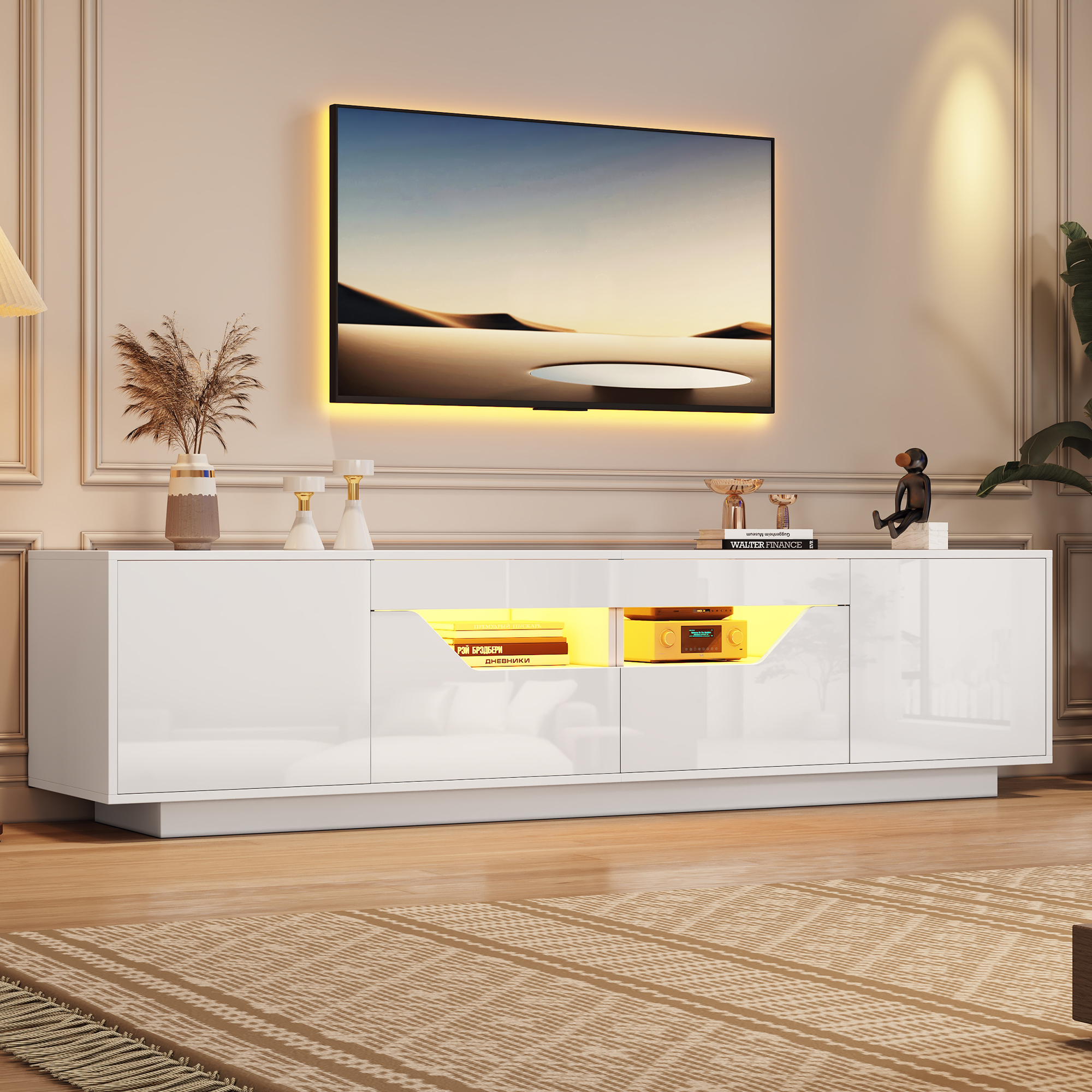 180*40*45cm Standfernsehschrank, Lowboard Mit 2 Sc