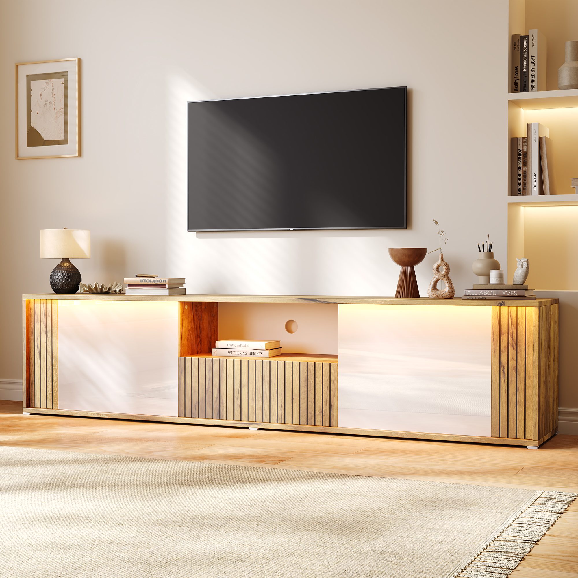 Standfernsehschrank, Lowboard Mit 2 Schranktüren 1