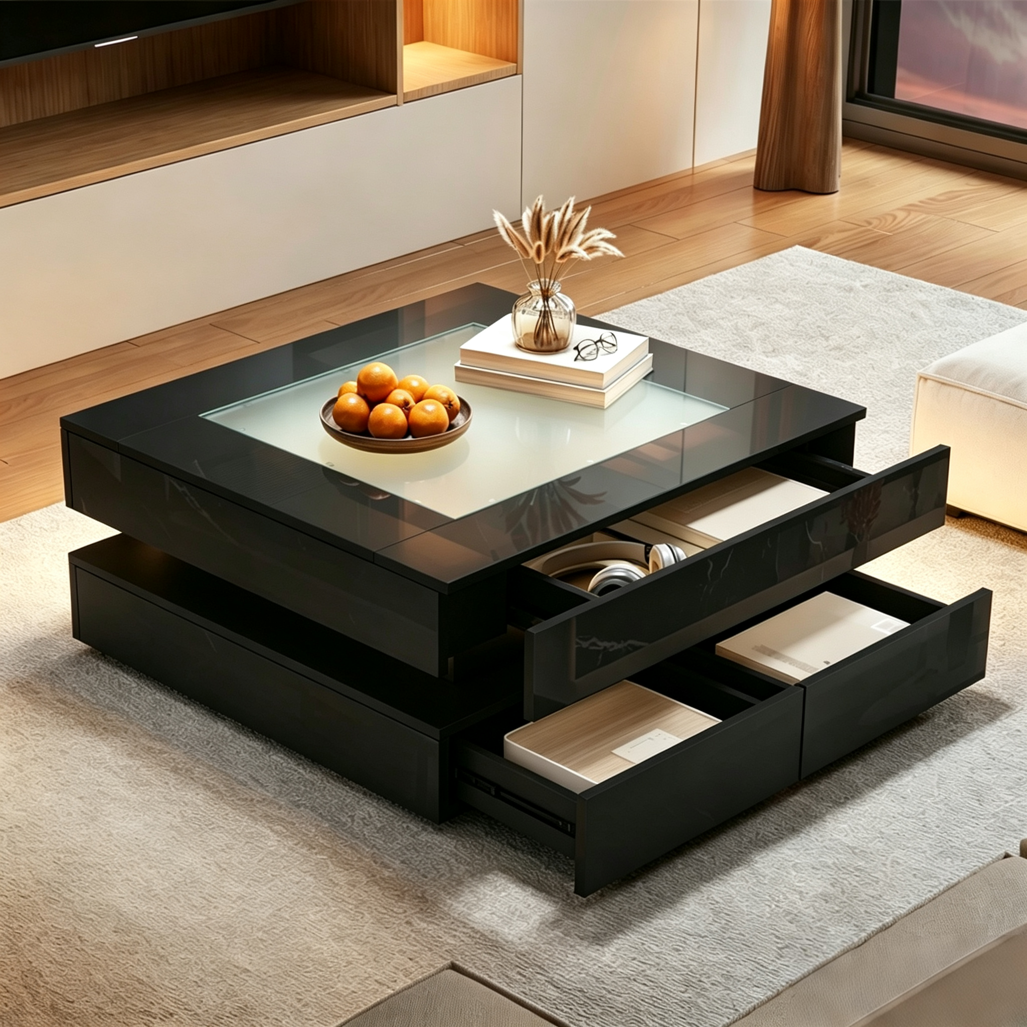 Surface noir haute brillance