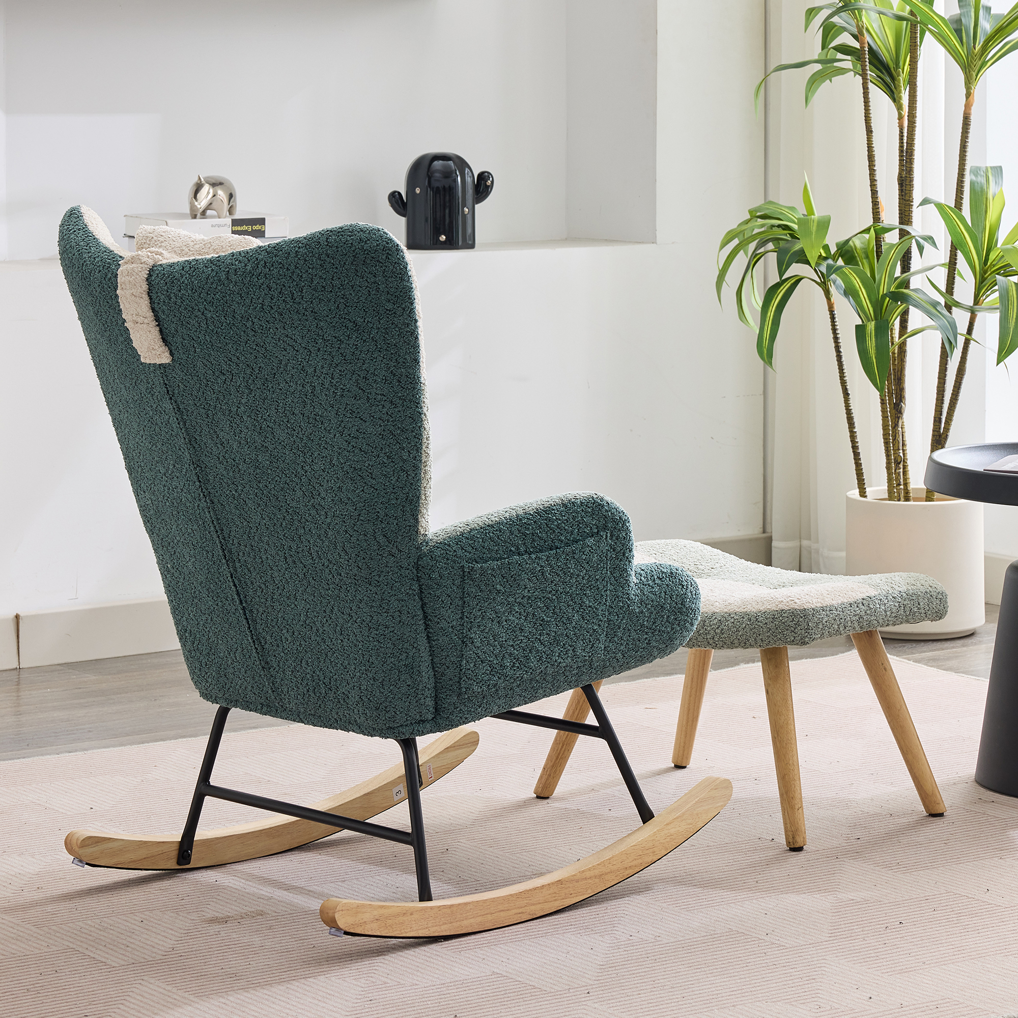 Fauteuil à bascule bouclette patchwork - vue 5