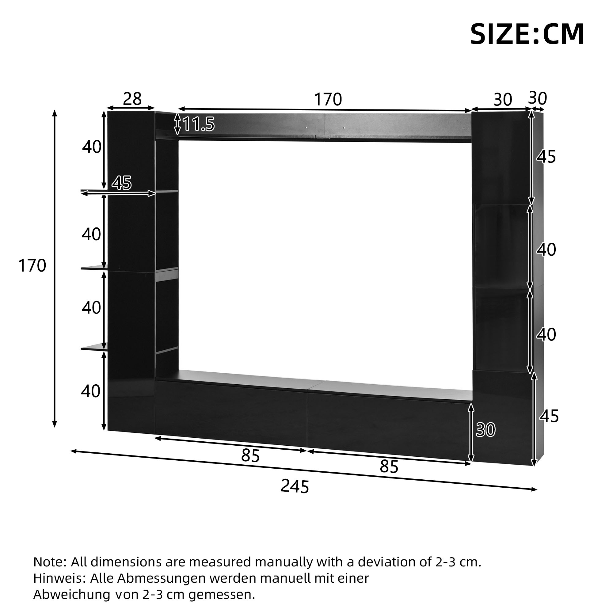 Dimensions du meuble TV