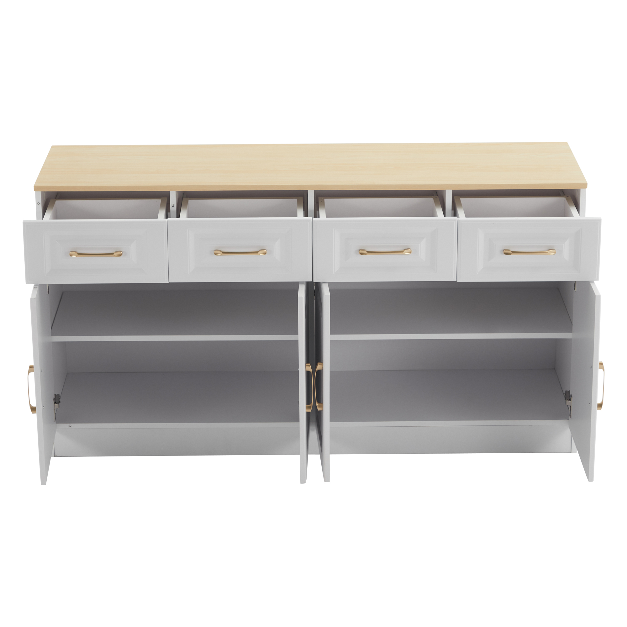 Buffet blanc chêne 4 portes grange - vue 8