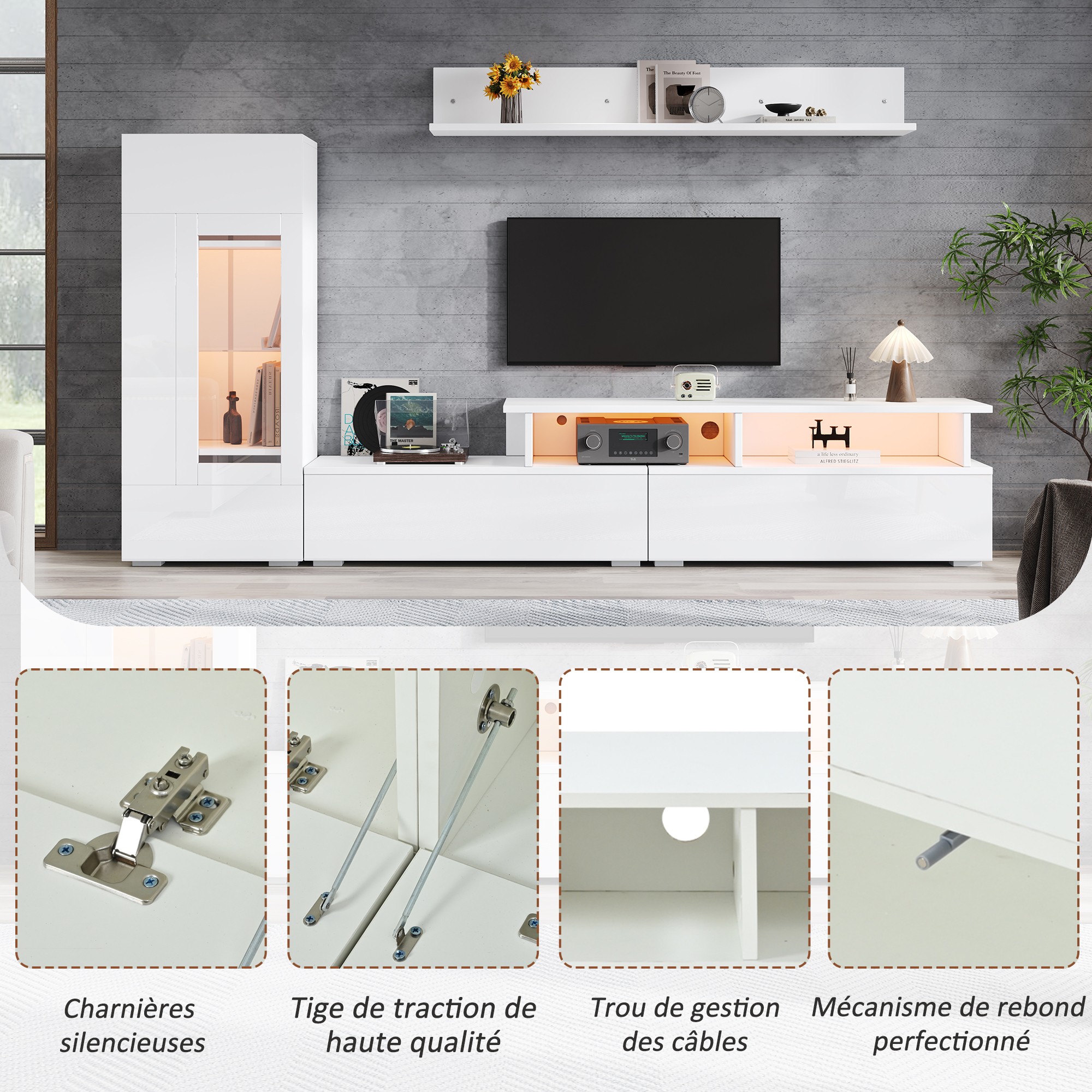 Meuble TV avec rangements intelligents