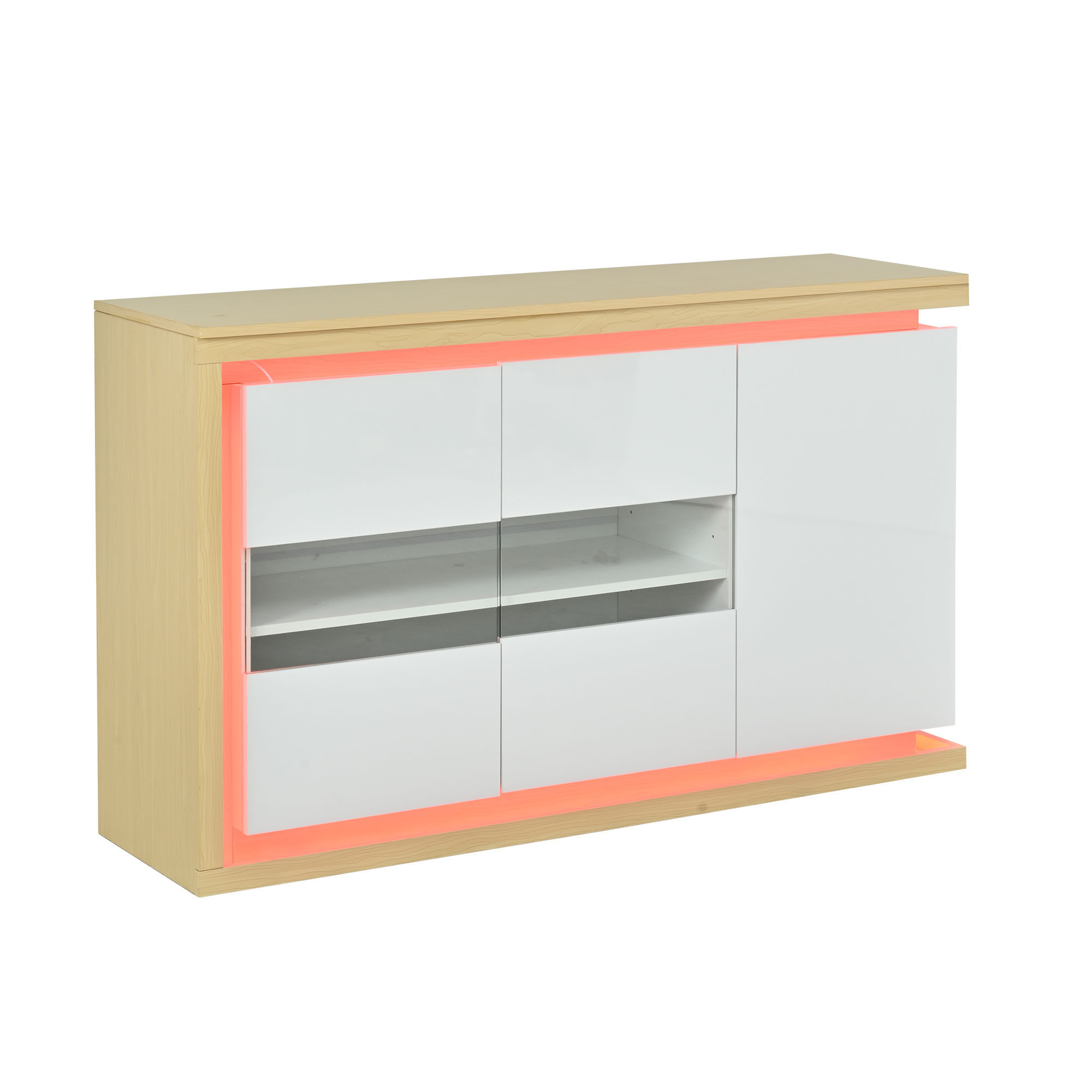 Salon avec vitrine LED