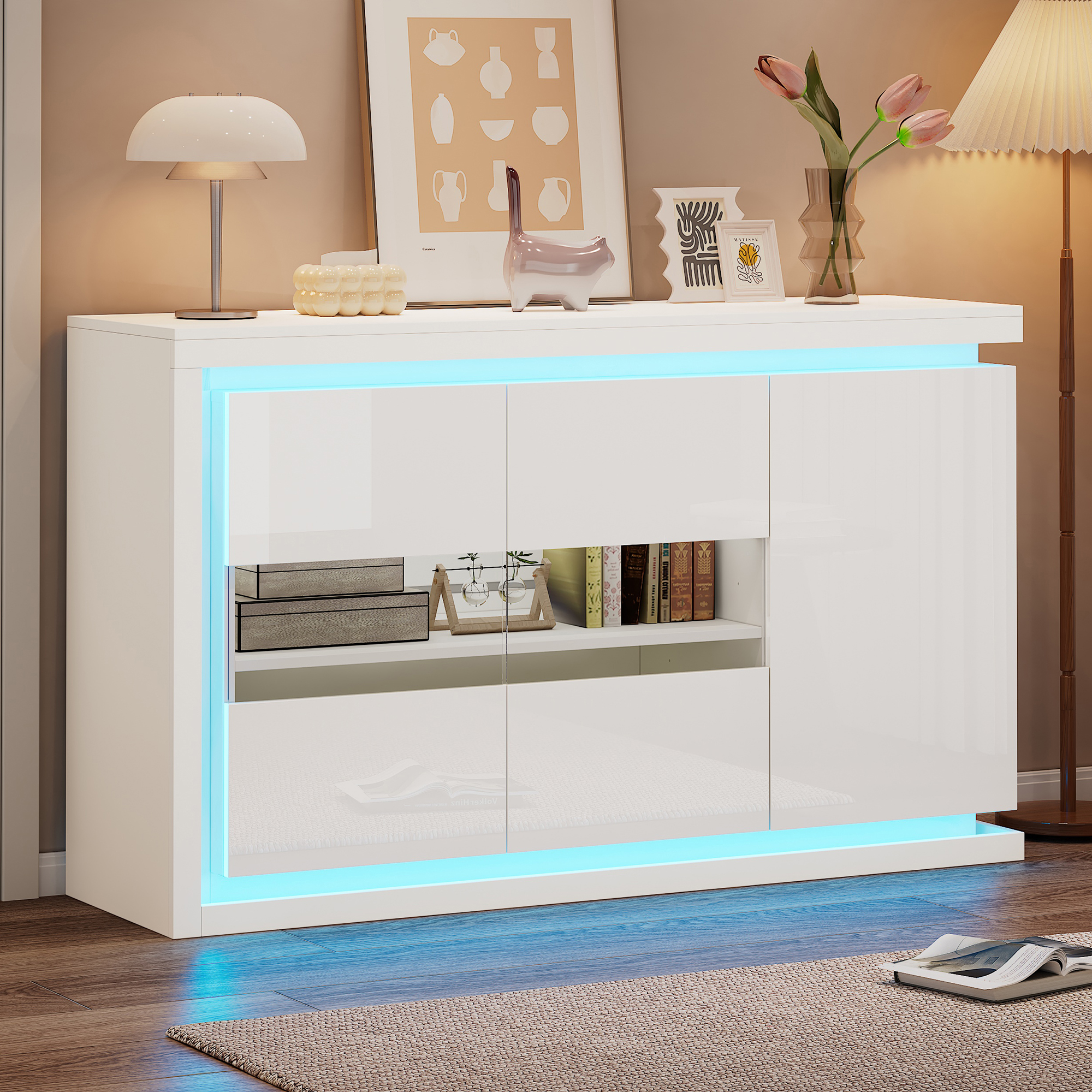 140*40*84cm Wohnzimmerschrank,Moderne Kommode mit 