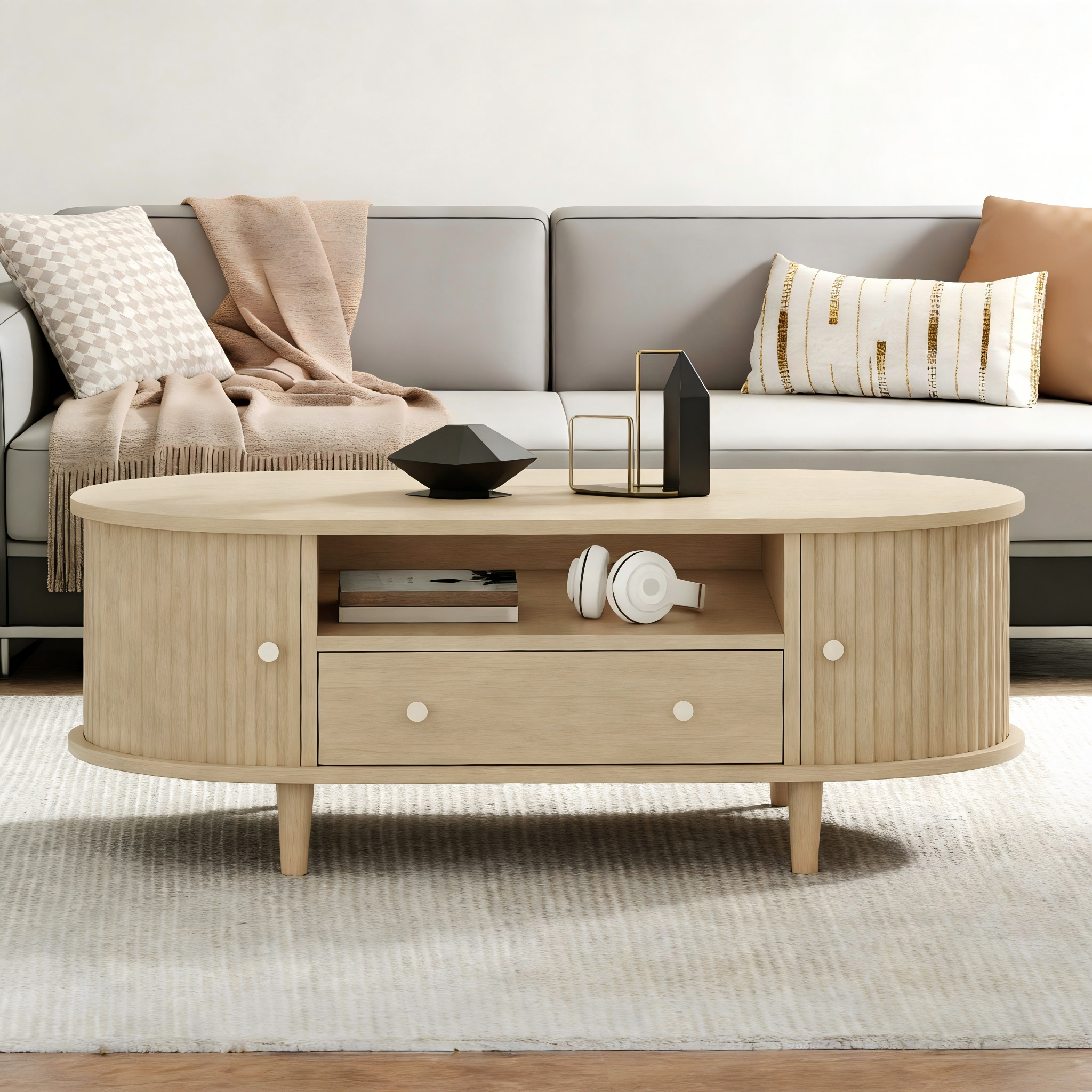 100 x 50 x 36 cm Wohnzimmer Couchtisch, Holzfarbe.