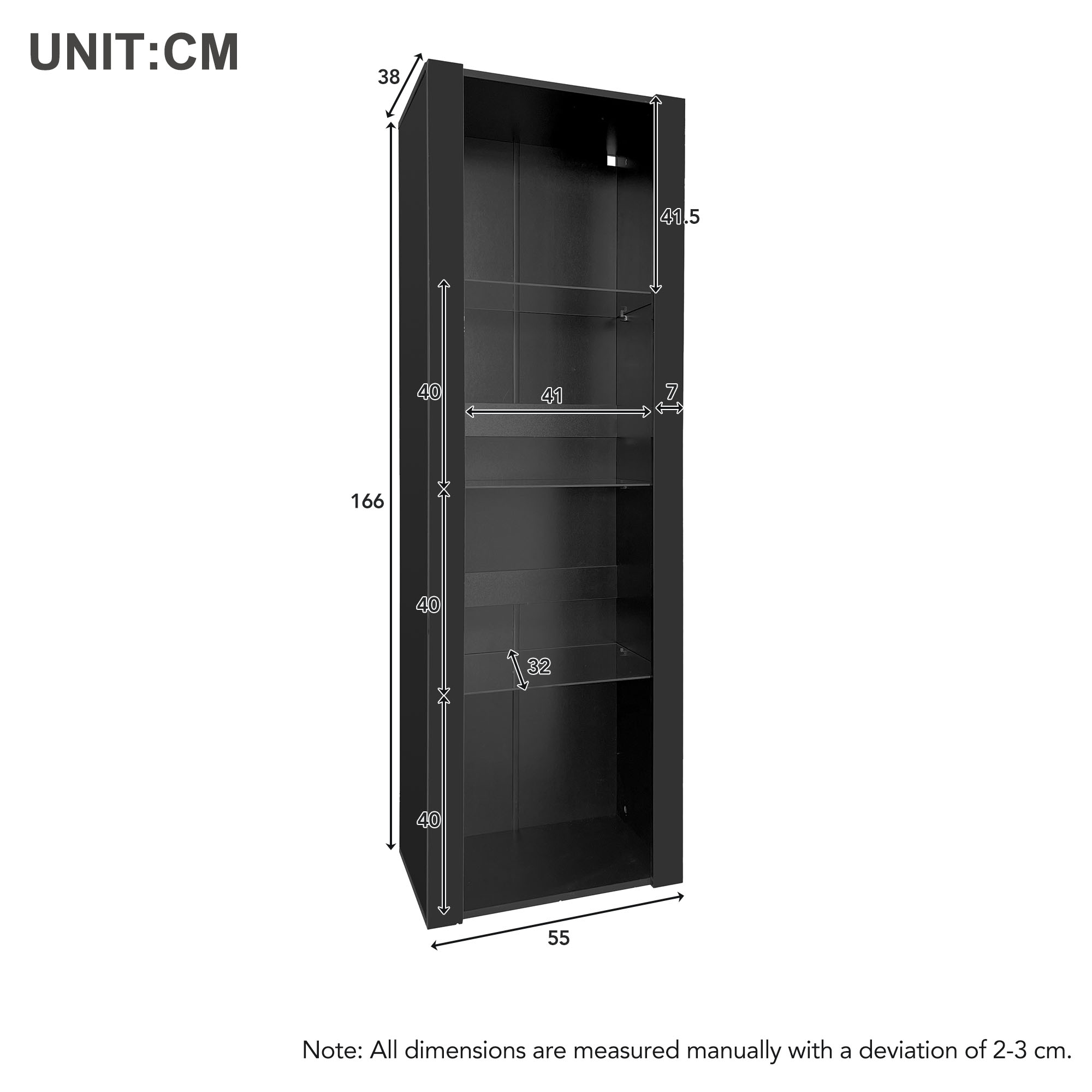 Vitrine noire haute brillance LED - vue 6