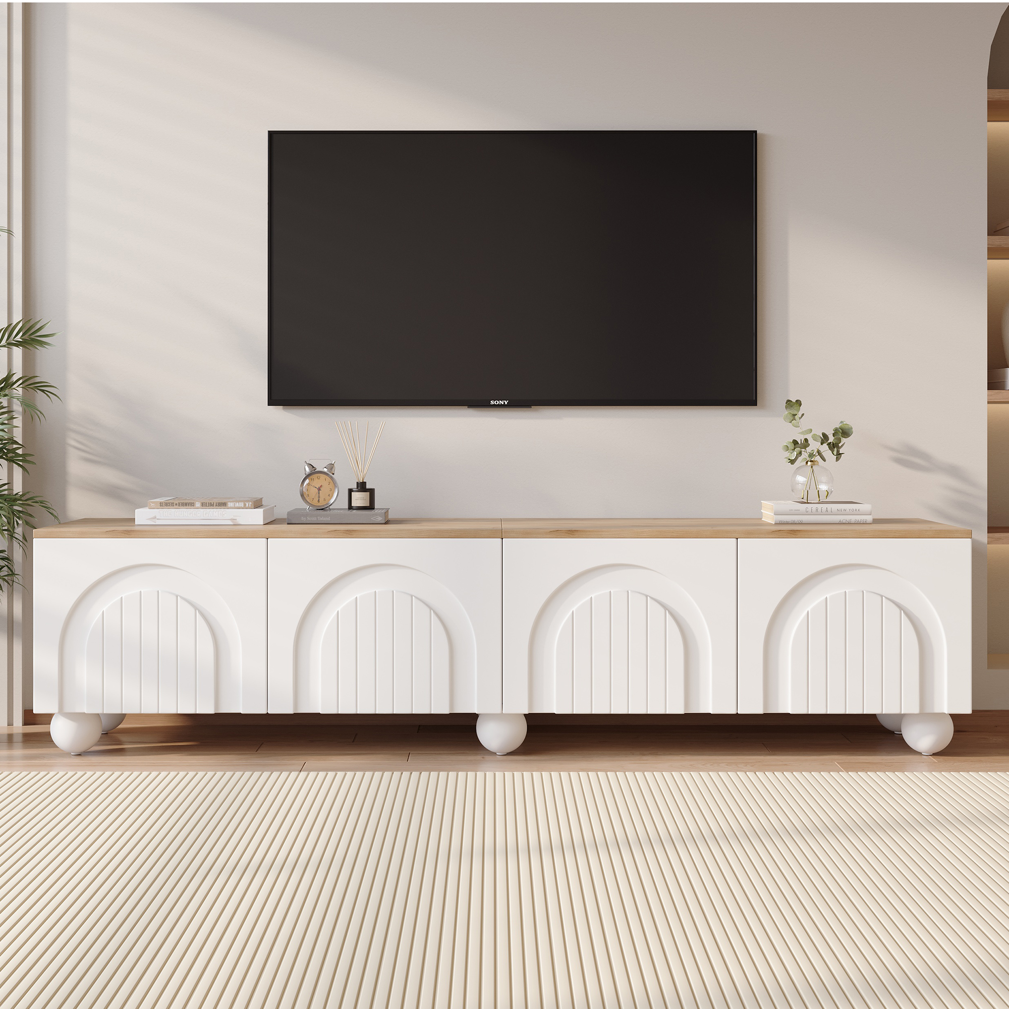 180*40*45cm TV schrank mit 4 Schränken,TV stand un