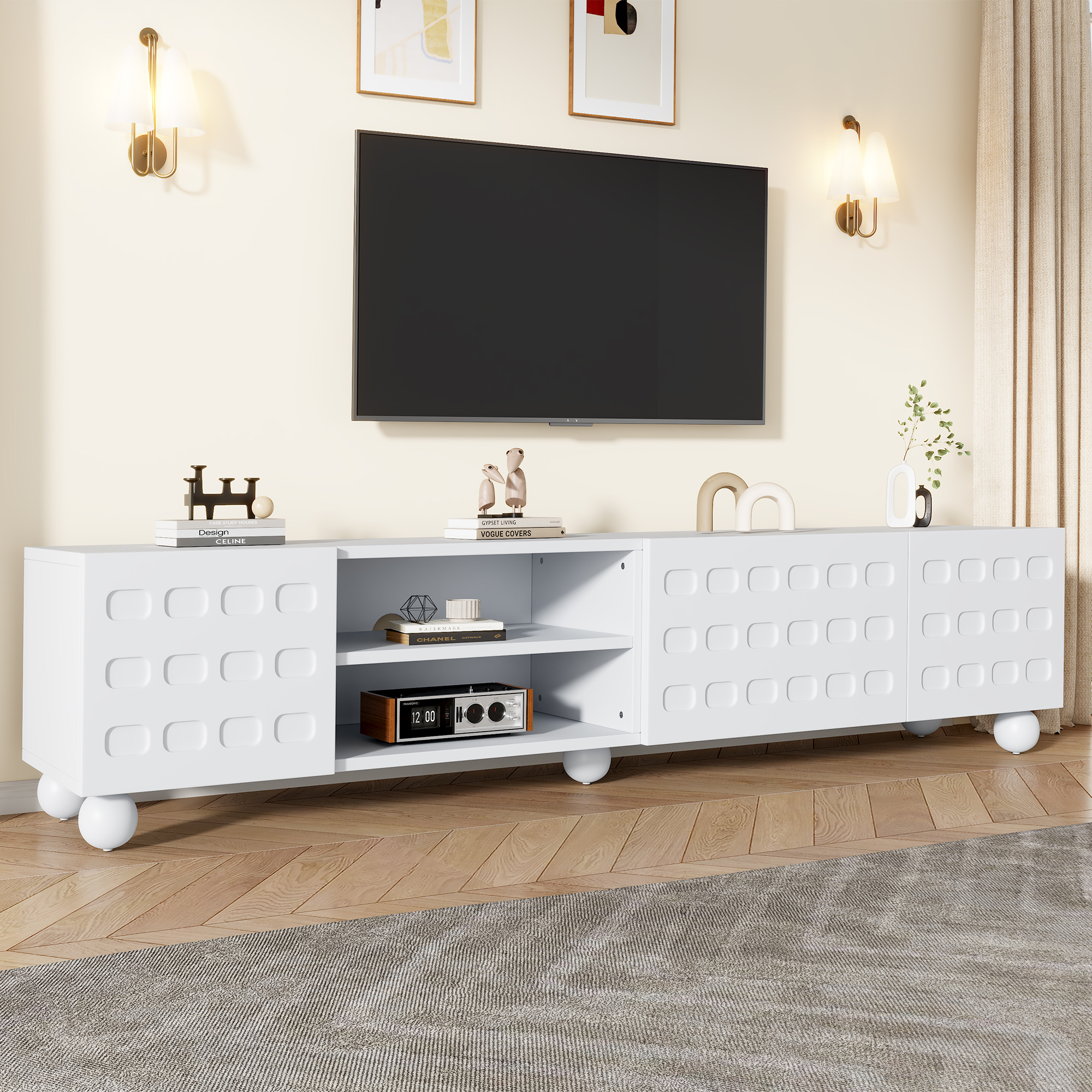 200*40*44cm TV-Schrank, 3-türigerWohnzimmerschrank