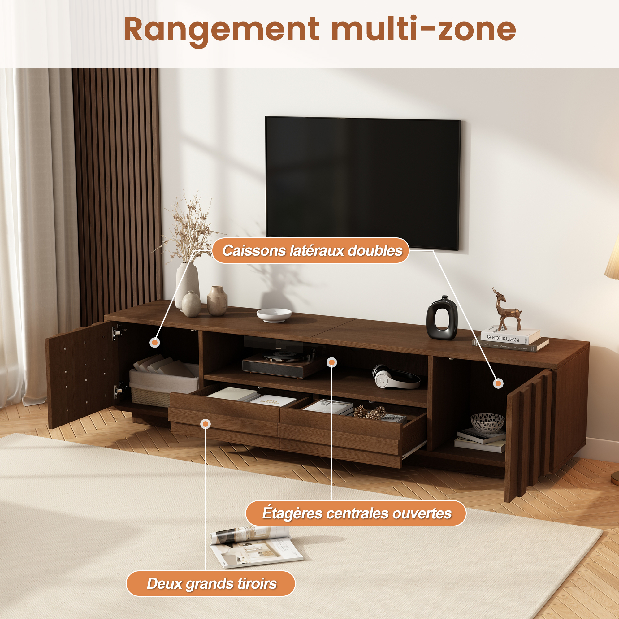 Fonction rangement meuble TV