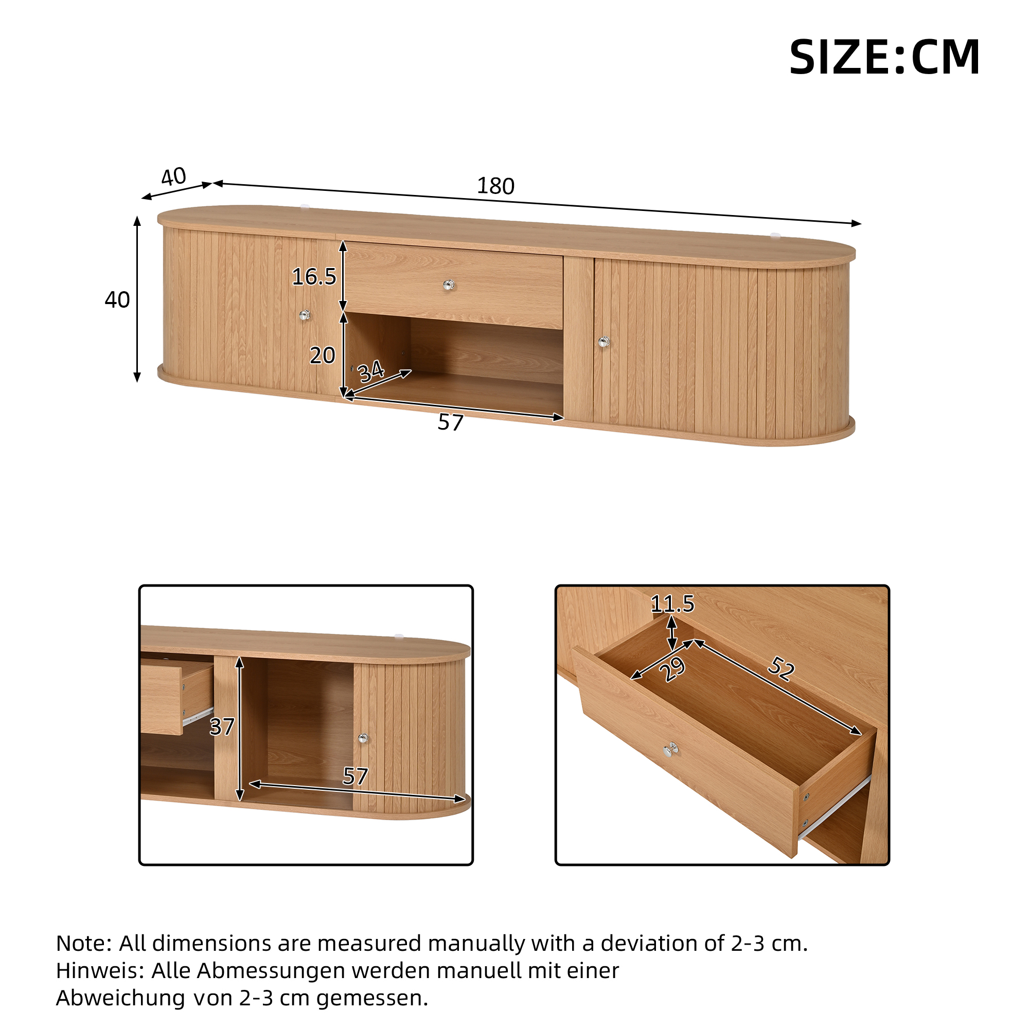 Dimensions du meuble TV