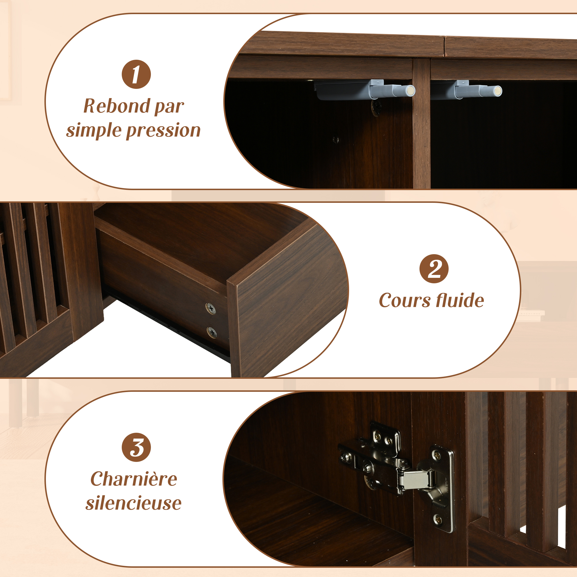 Détails du meuble TV MDF