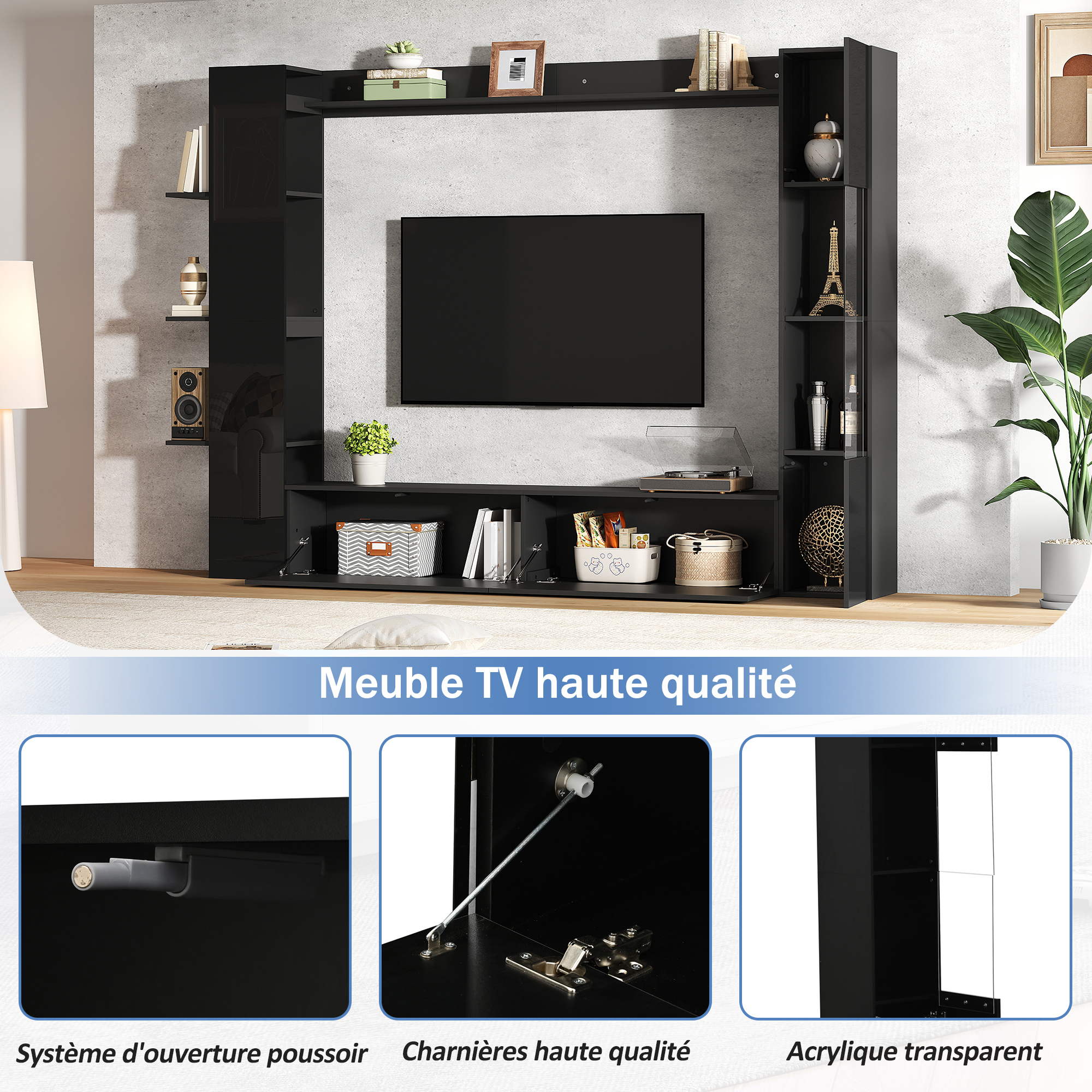 Détail du meuble TV