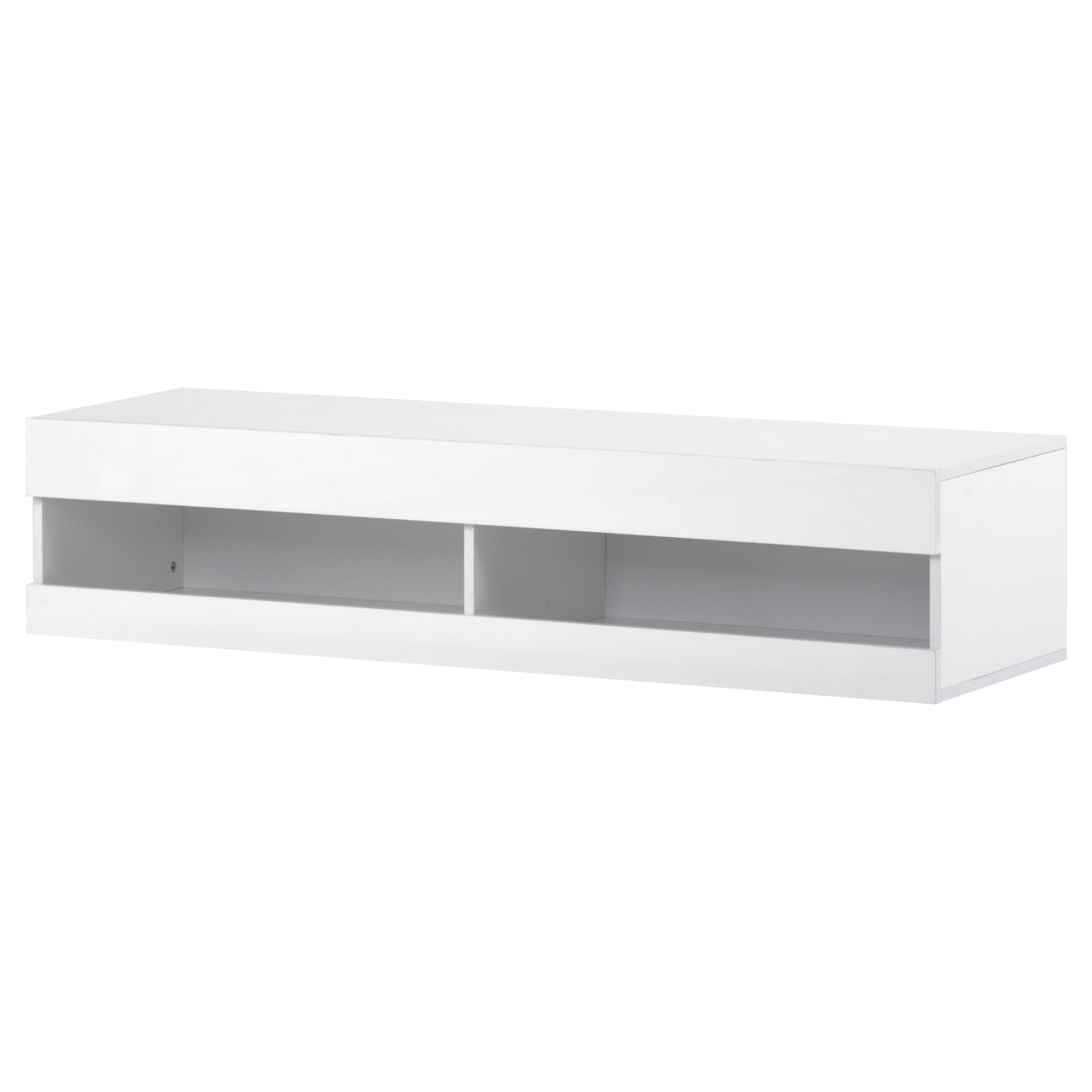Meuble TV LED blanc suspendu - vue 9