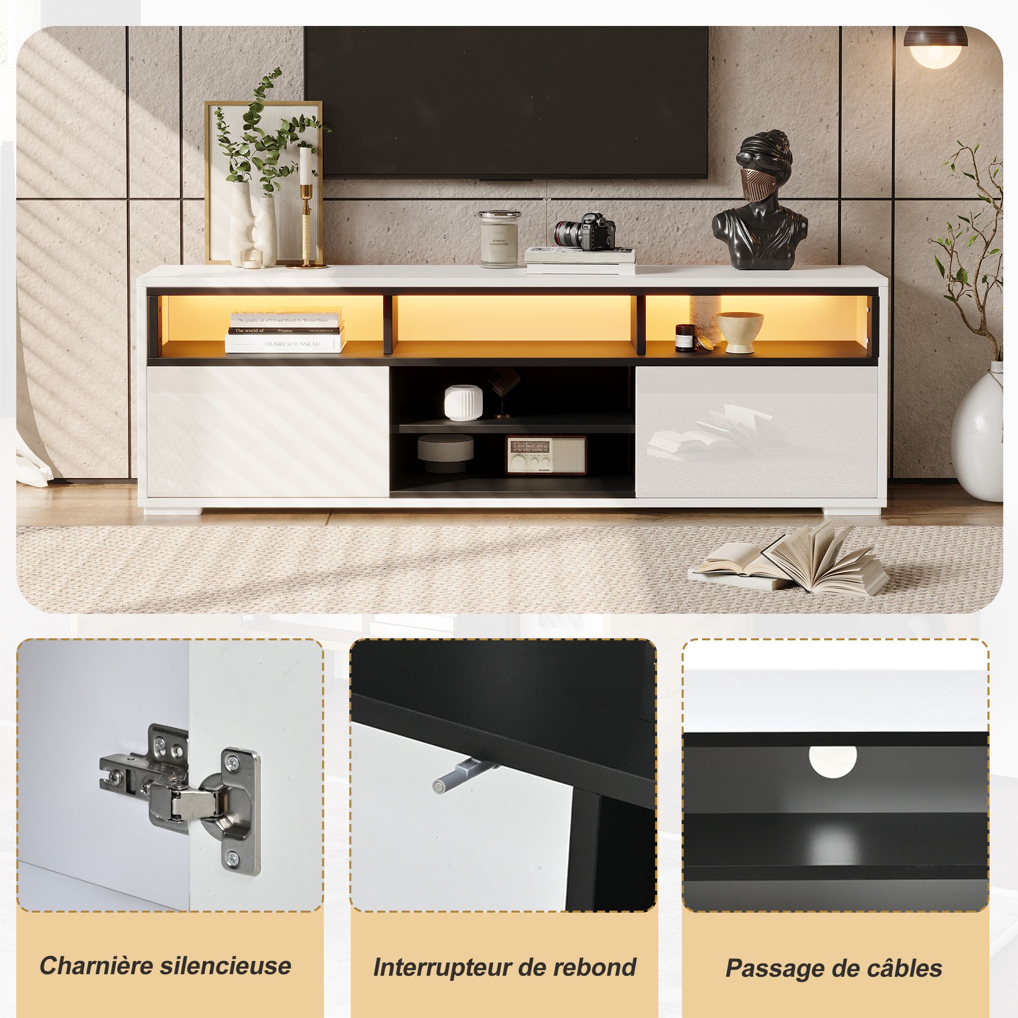 Salon moderne avec meuble TV