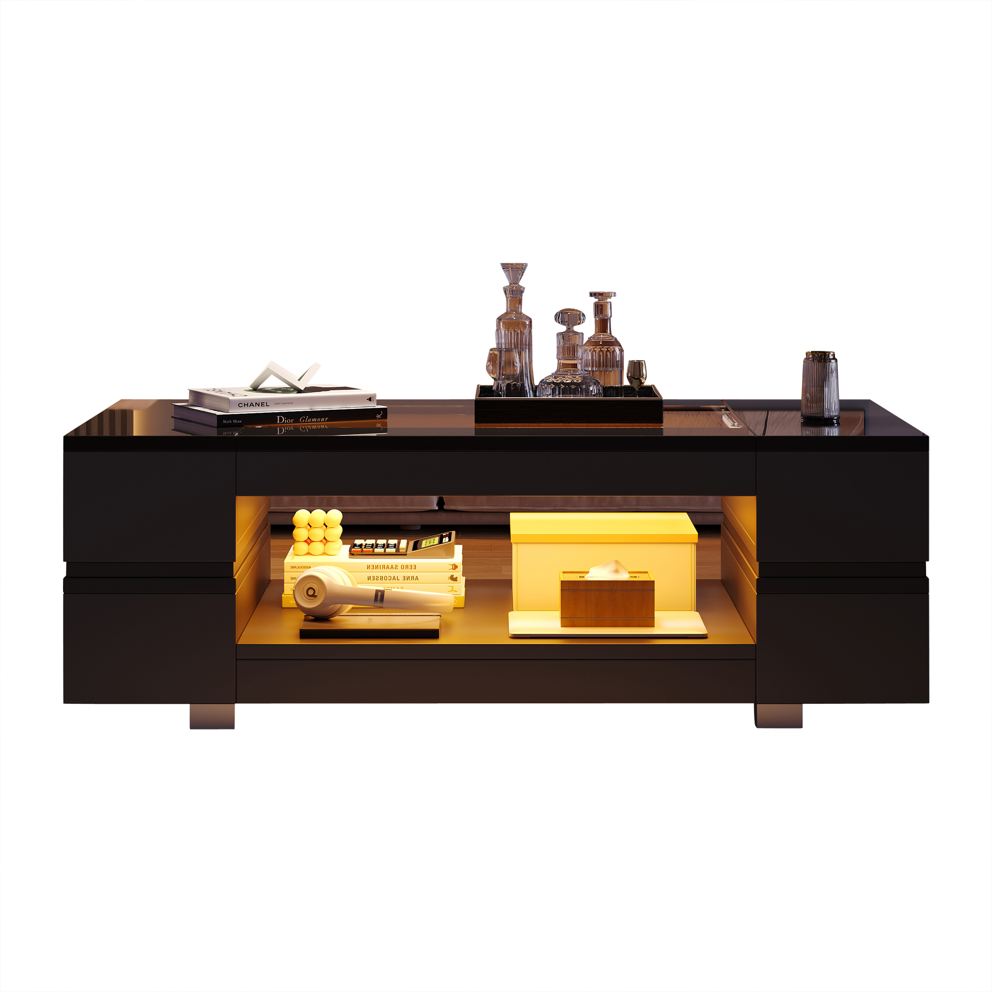 Table basse noire LED creuse - vue 9