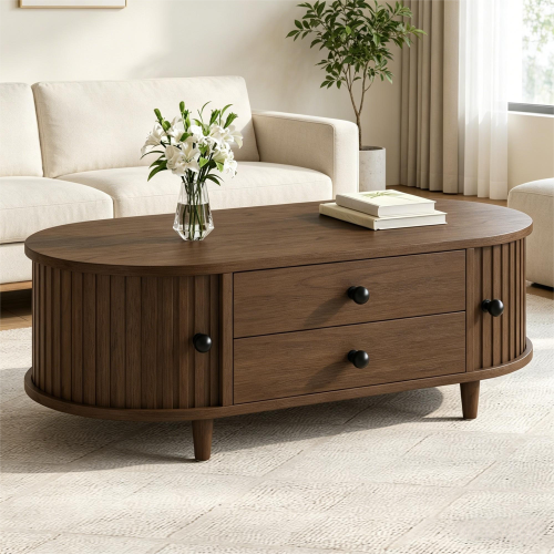 Rangements latéraux avec portes tambour coulissantes