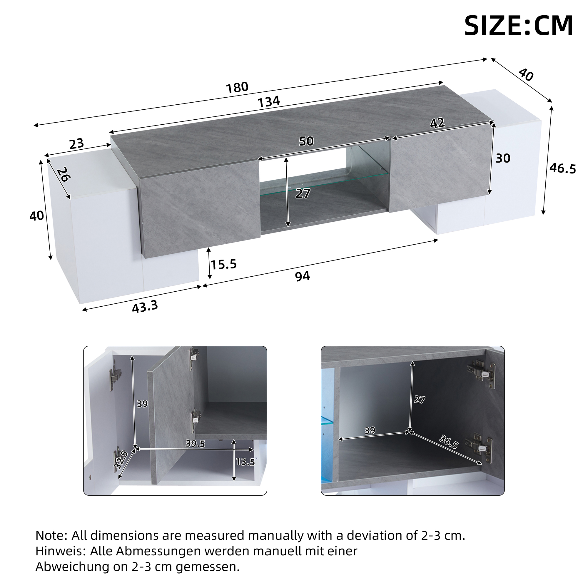 Dimensions du meuble TV