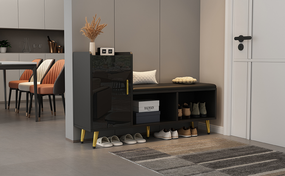 Détail du meuble à chaussures