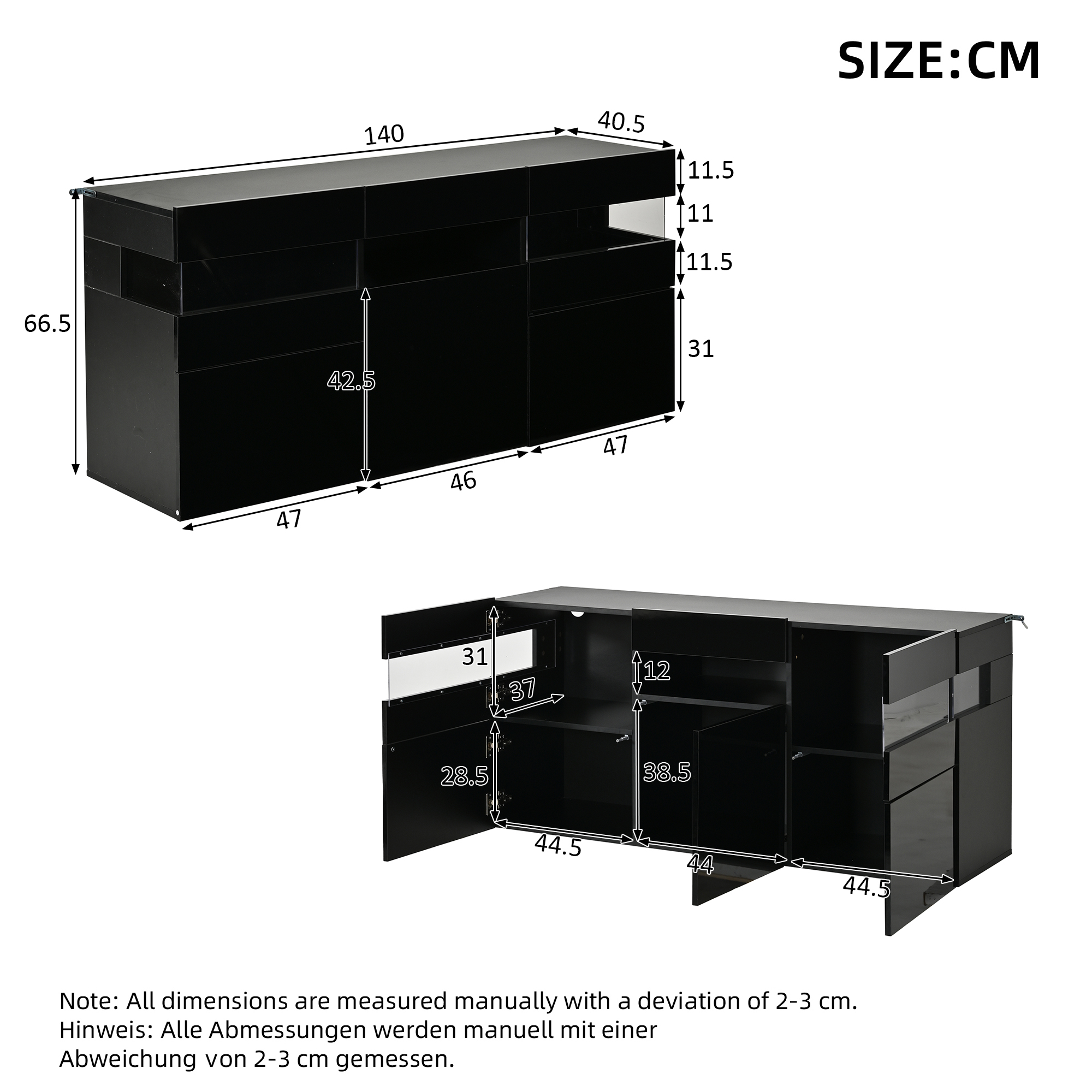 Dimensions du buffet