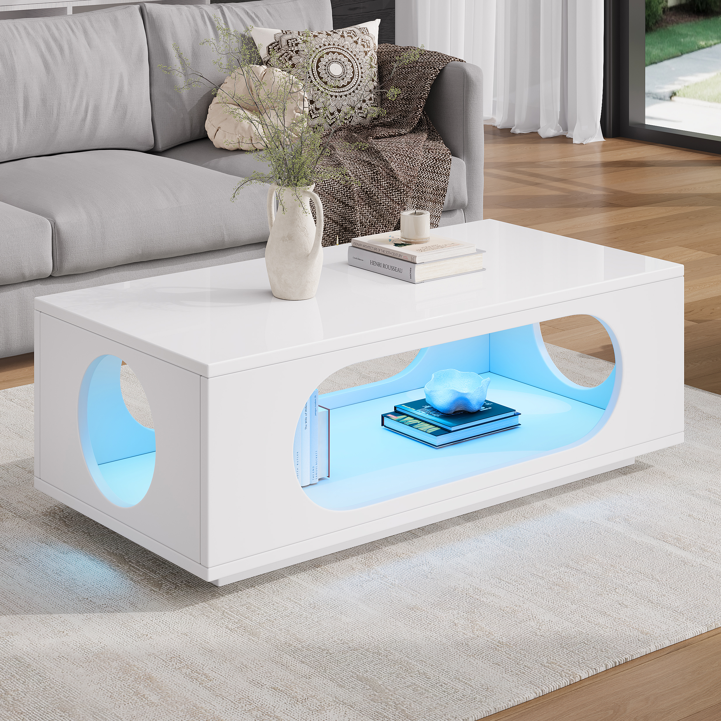Couchtisch mit LED-Beleuchtung (App-Steuerung), 10
