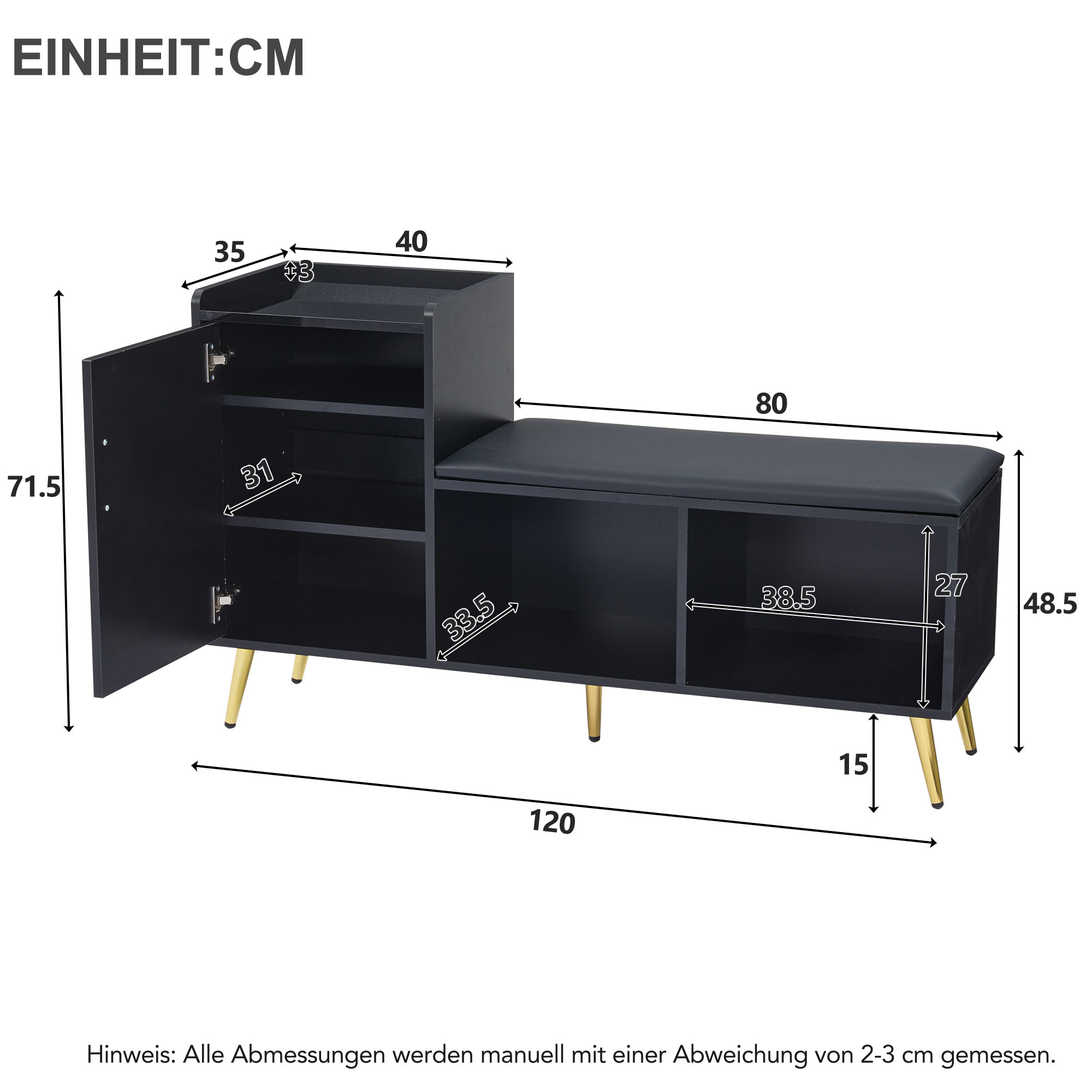Dimensions du meuble à chaussures
