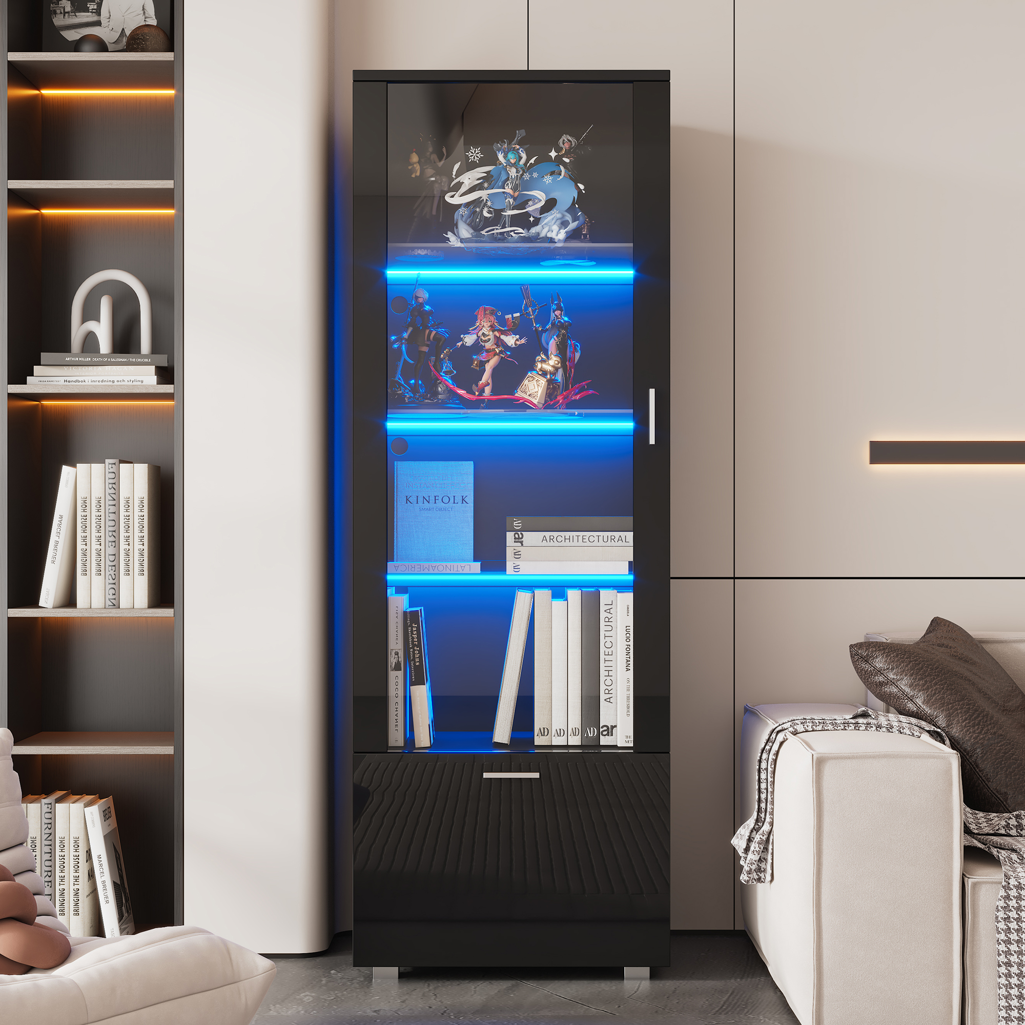 Vitrine noire acrylique LED - vue 6