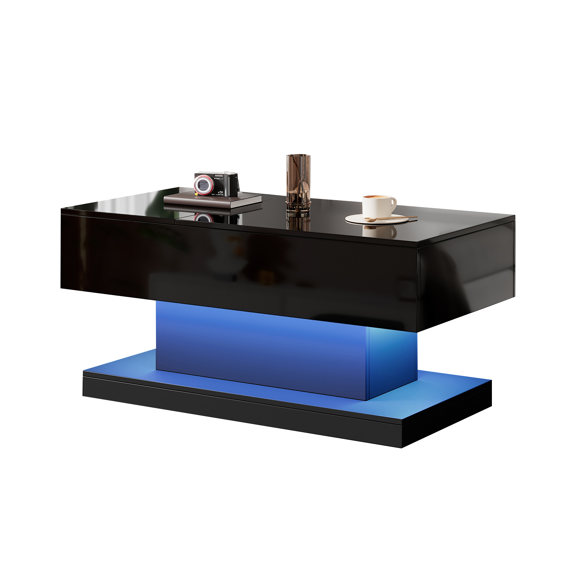 Table basse noire relevable coulissante - vue 8