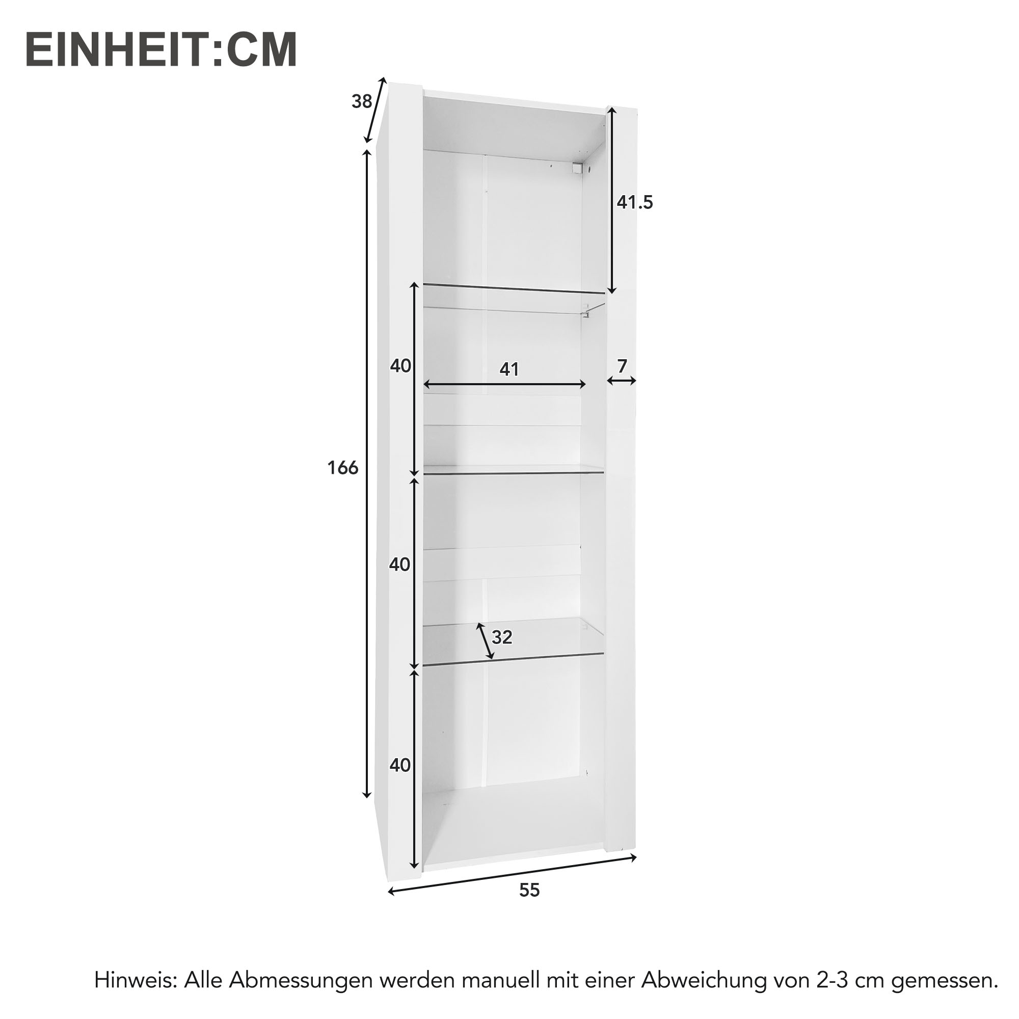 Vitrine blanche haute brillance LED - vue 7