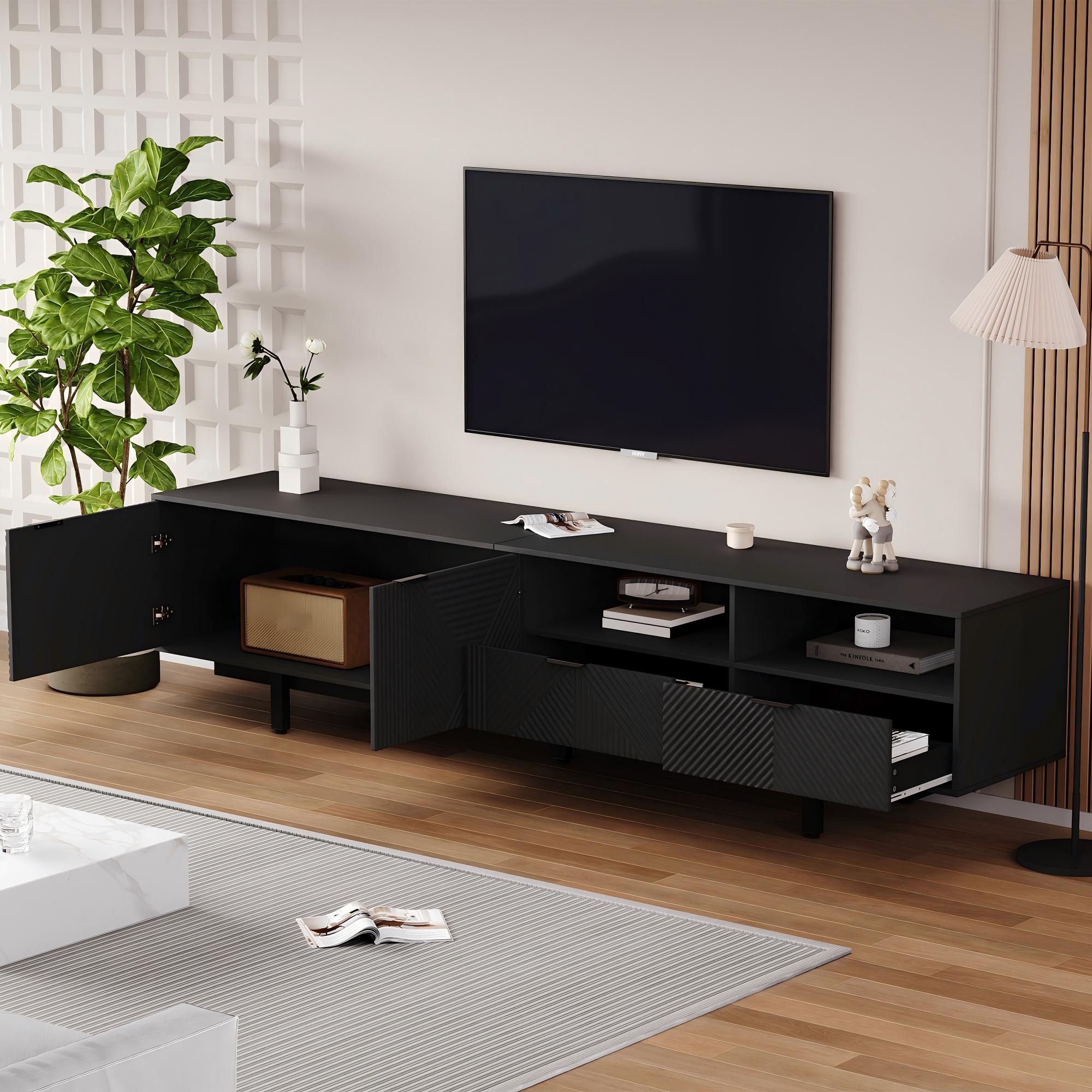 Moderner böhmischer TV-Schrank abstrakte schwarze 
