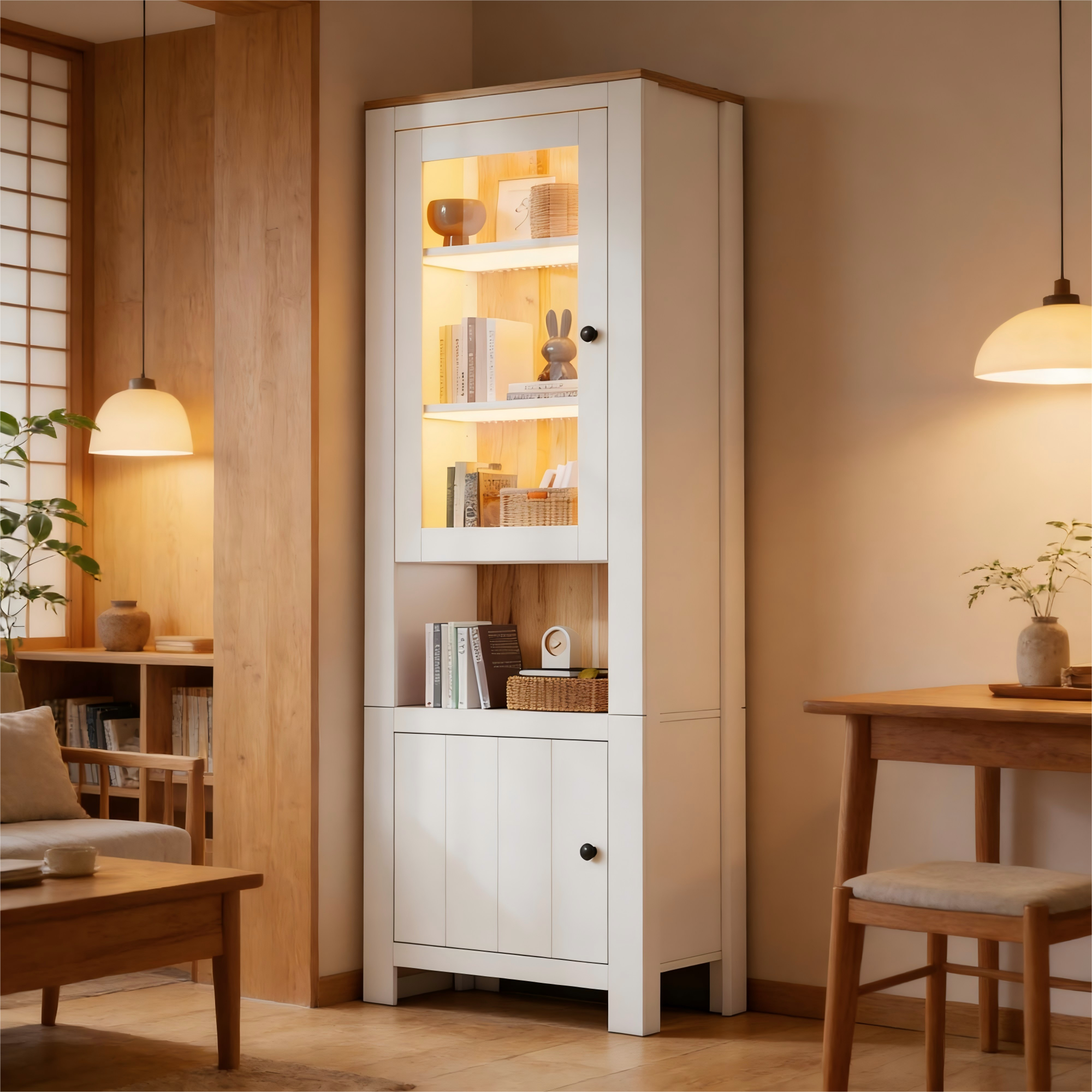 70 x 40 x 188 cm großer Hochschrank,Standvitrine m