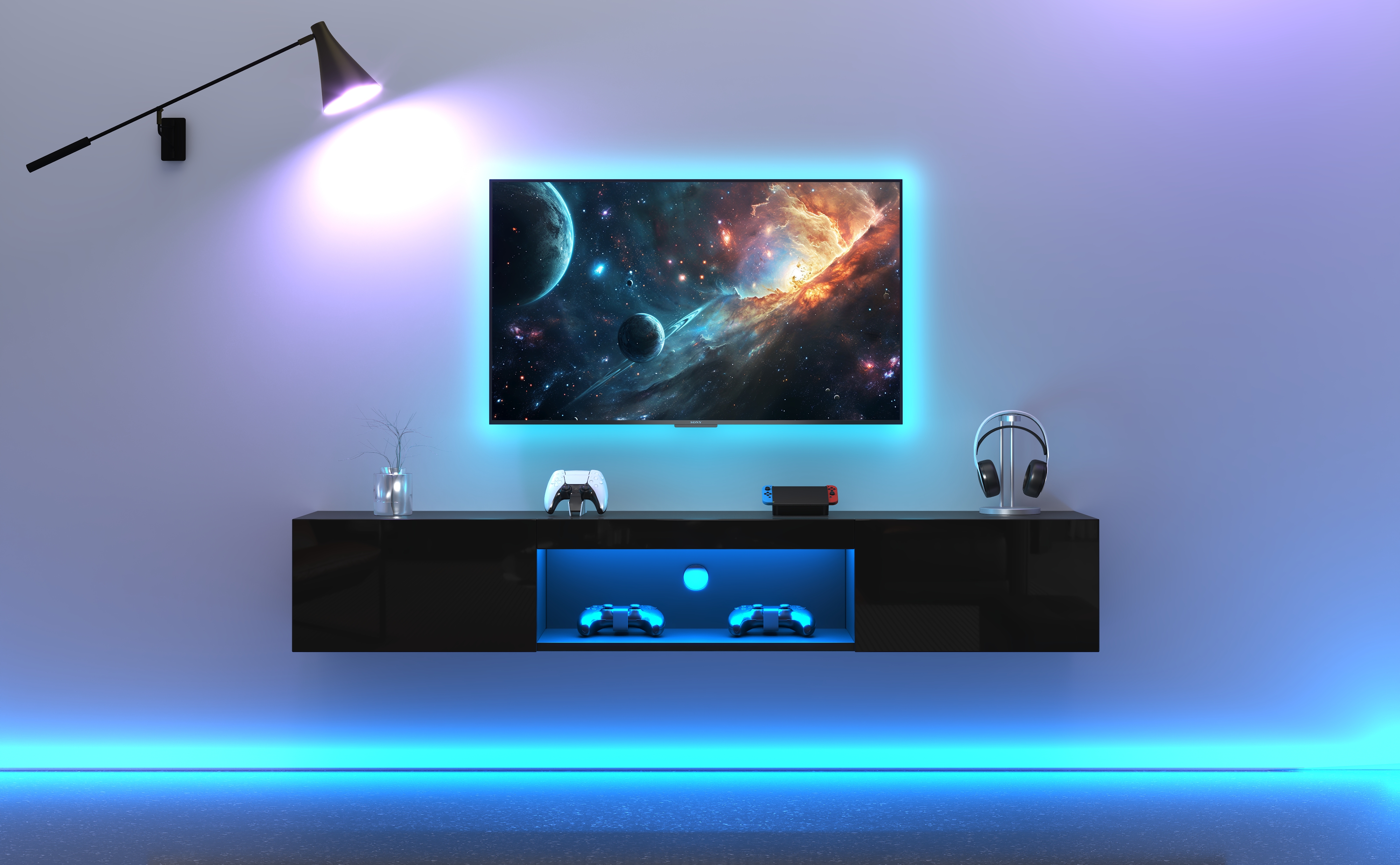 Détail du meuble TV