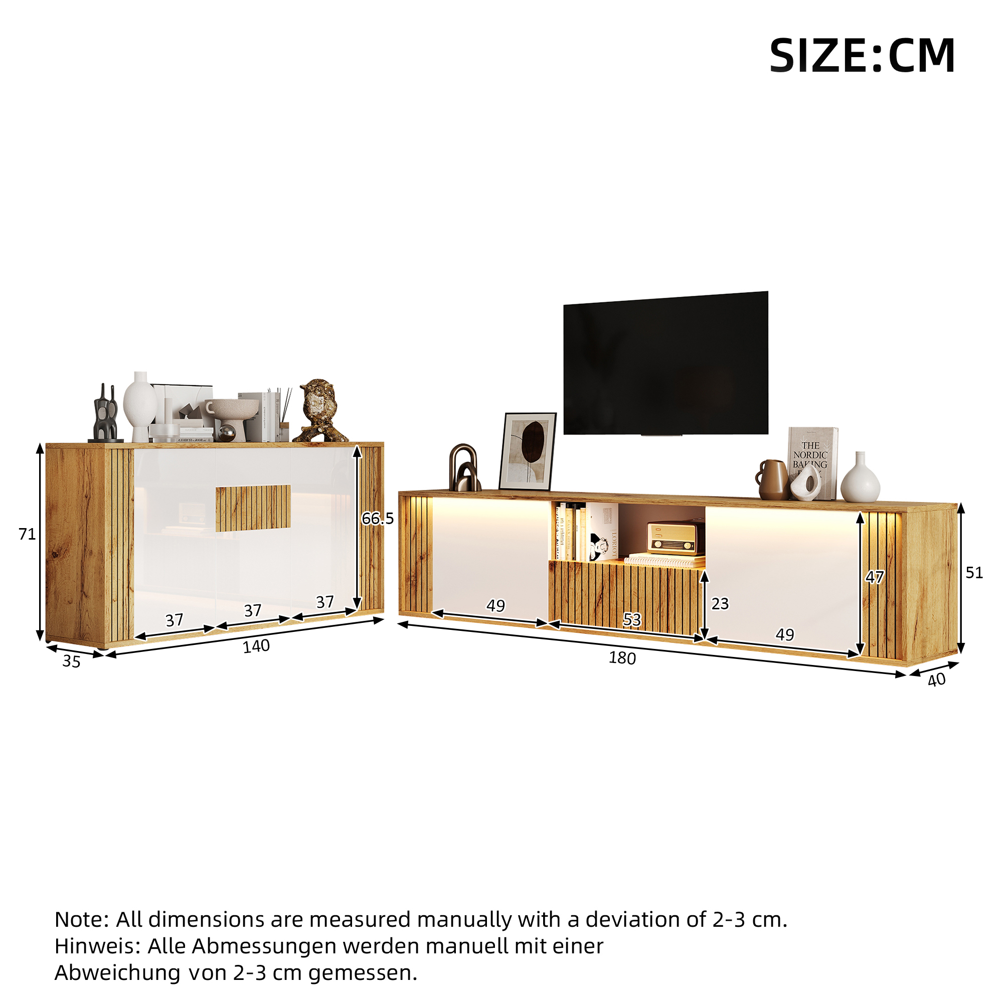 Ein Zwei Türen und eine Schublade TV-Schrank (180×